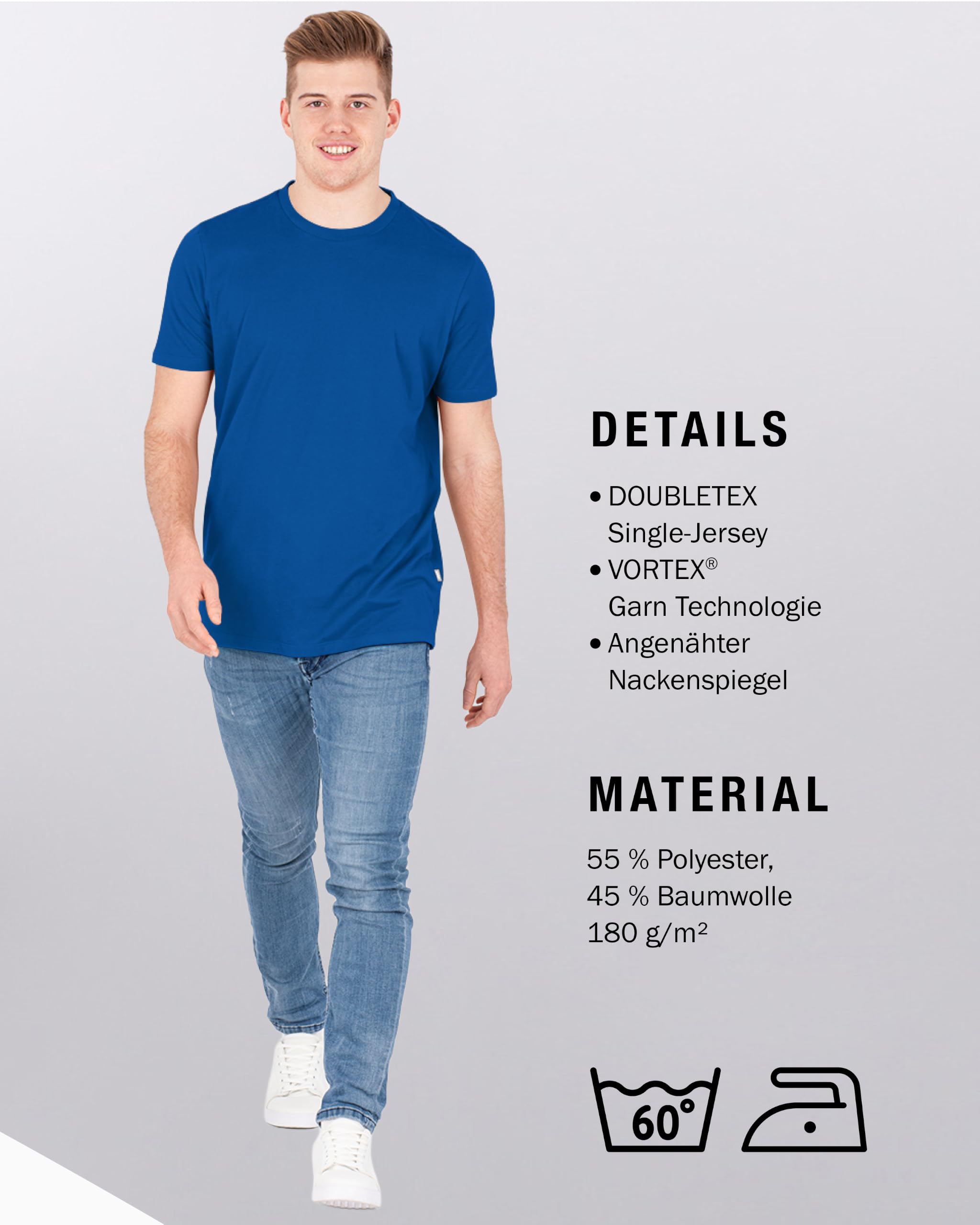 jako-base-doubletex-t-shirt-herren-rot-robust image 5