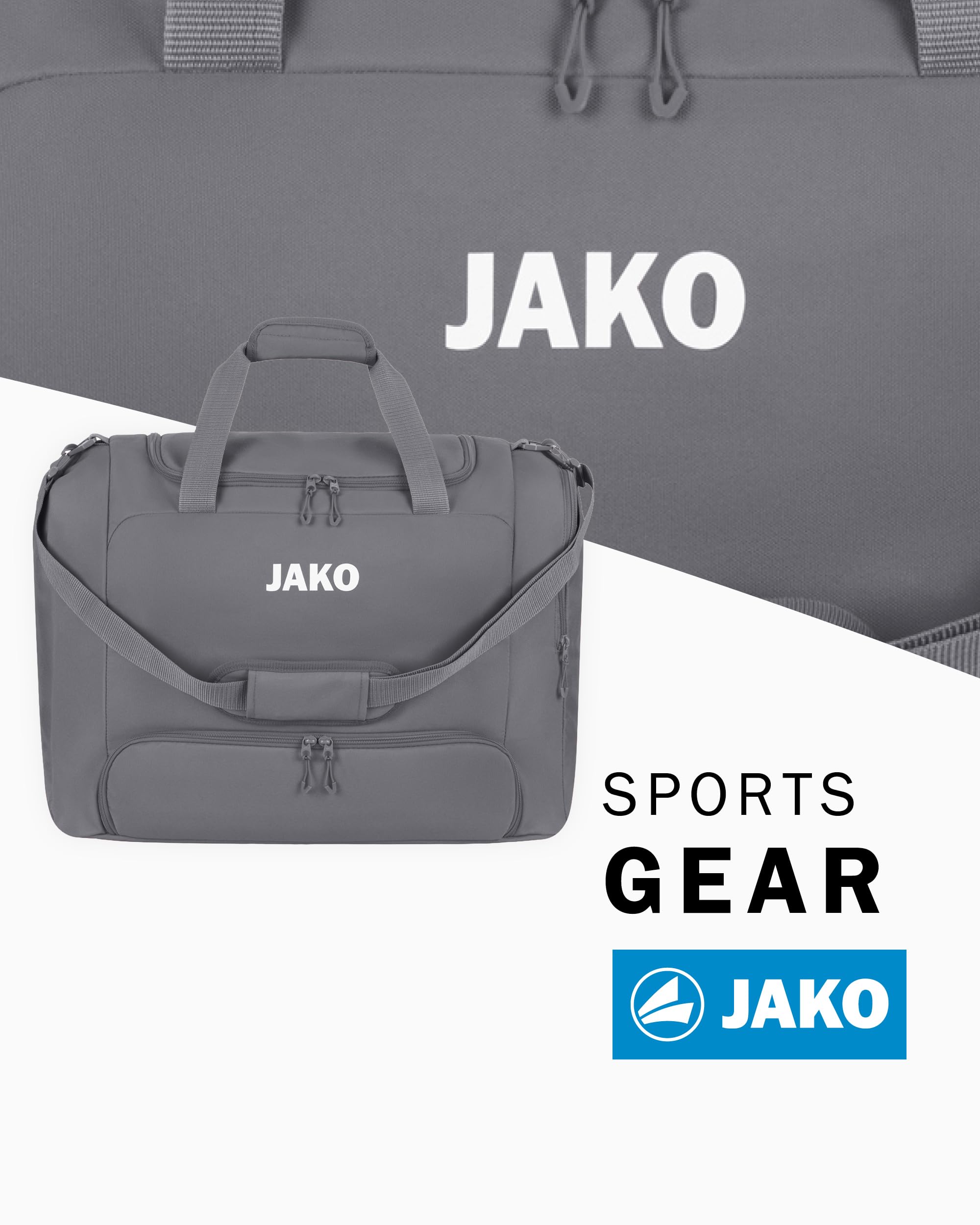 jako-one-sporttasche-s-30l-grau-mit-bodenfach image 2