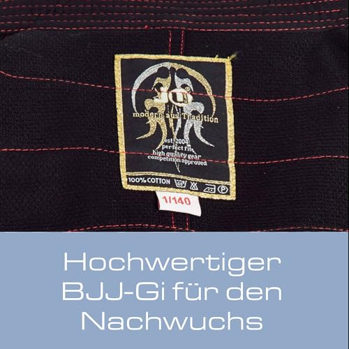 ju-sports-fightwear-bjj-gi-kinder-schwarz-150-baumwolle image 8