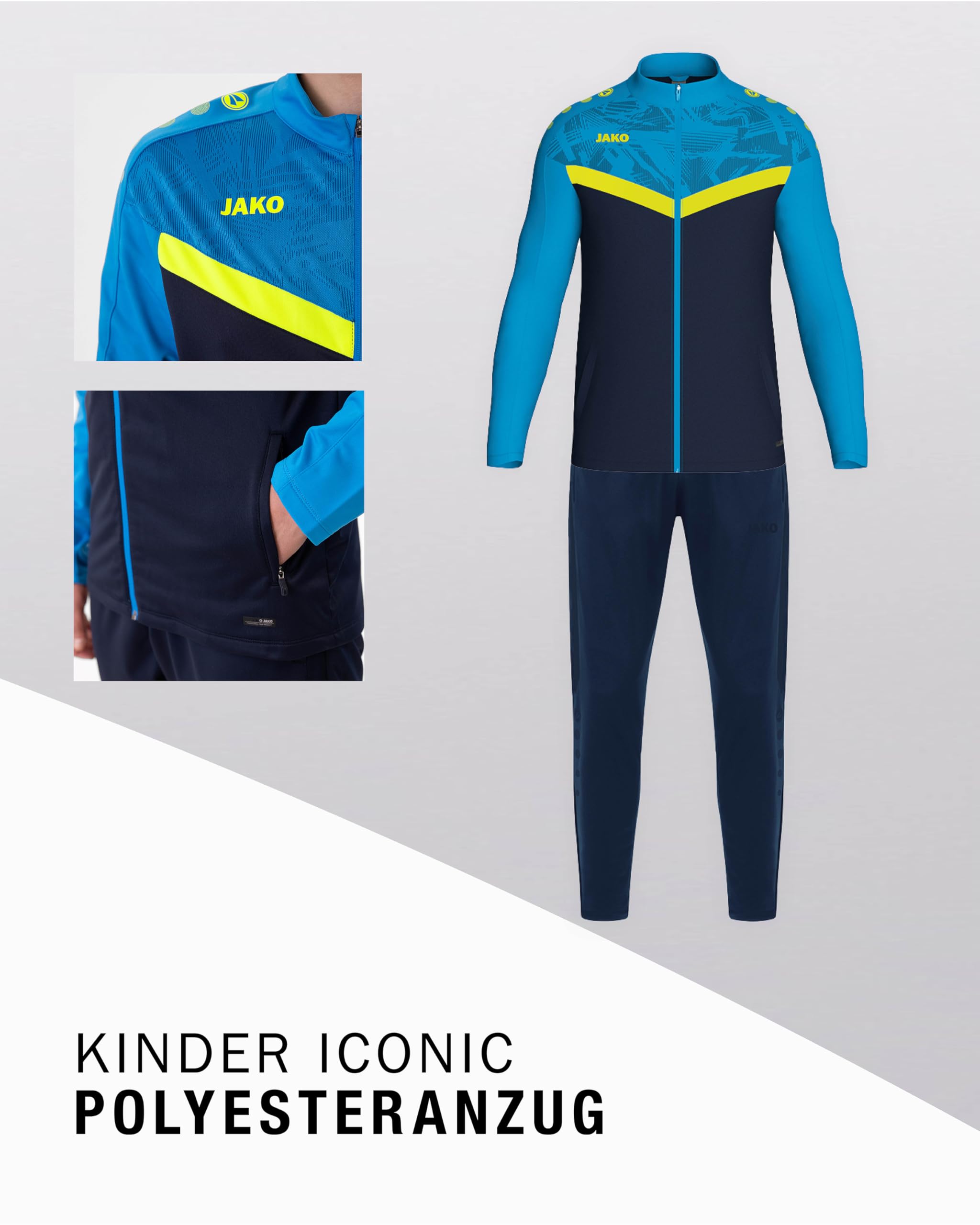jako-iconic-kinder-polyesteranzug-trainingsanzug-mit-taschen image 3