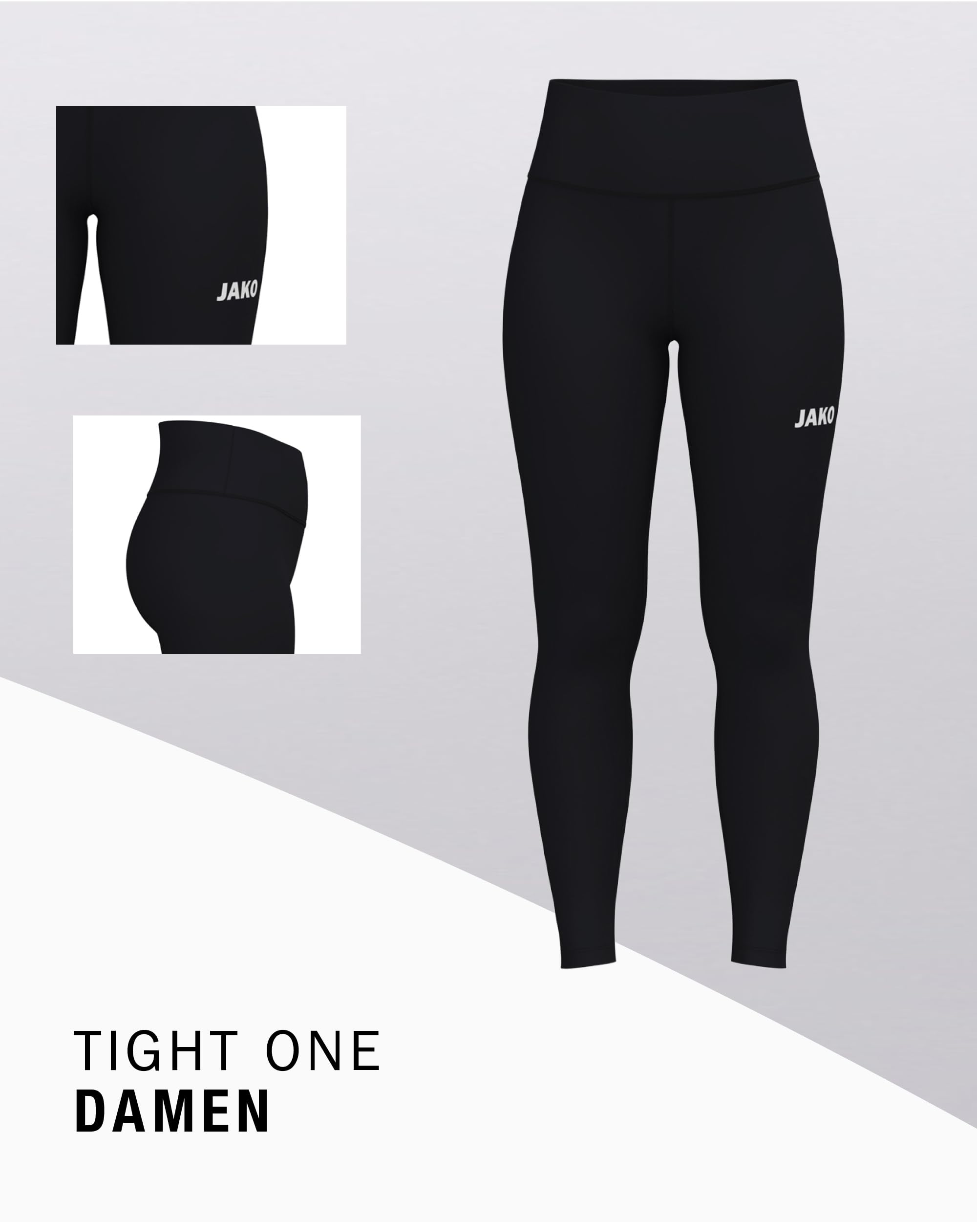 jako-one-tight-damen-sportleggings-lang-schwarz image 3