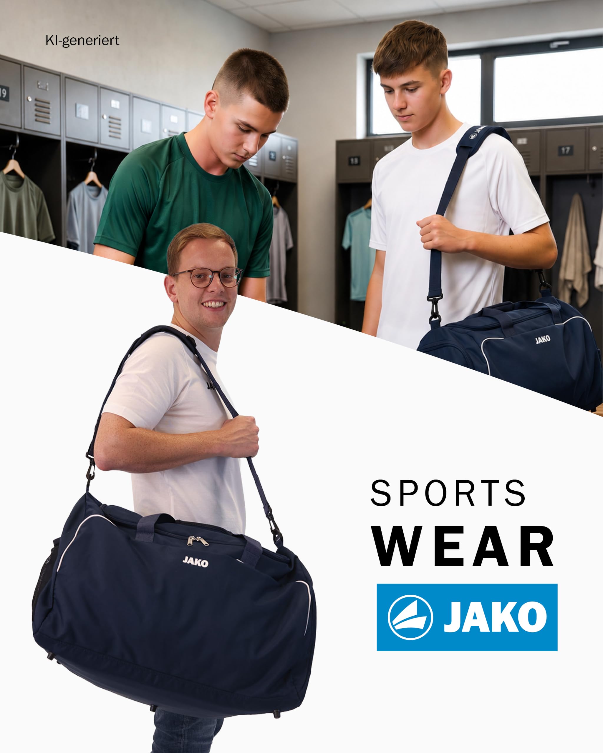 jako-classico-sporttasche-marine-gr-2-mit-nassfach image 2