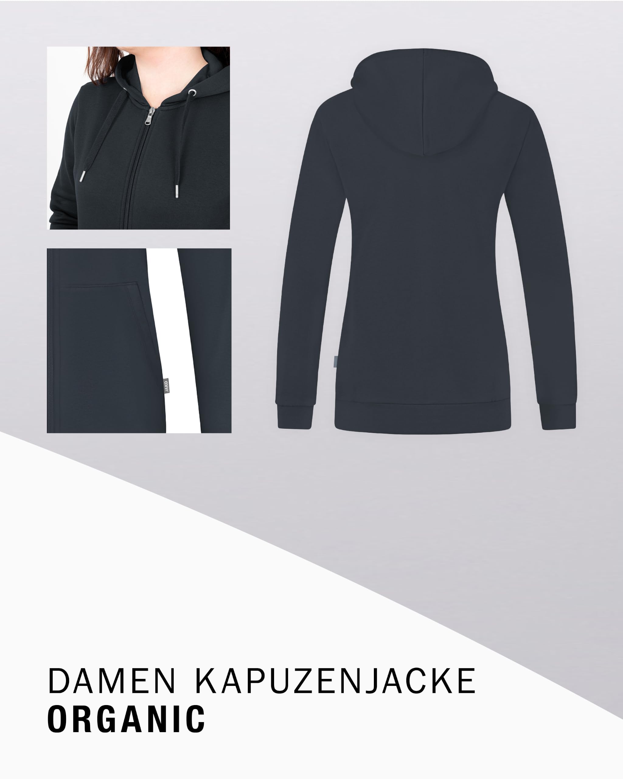 jako-base-organic-kapuzenjacke-damen-bio-baumwolle-gr-34-48 image 4