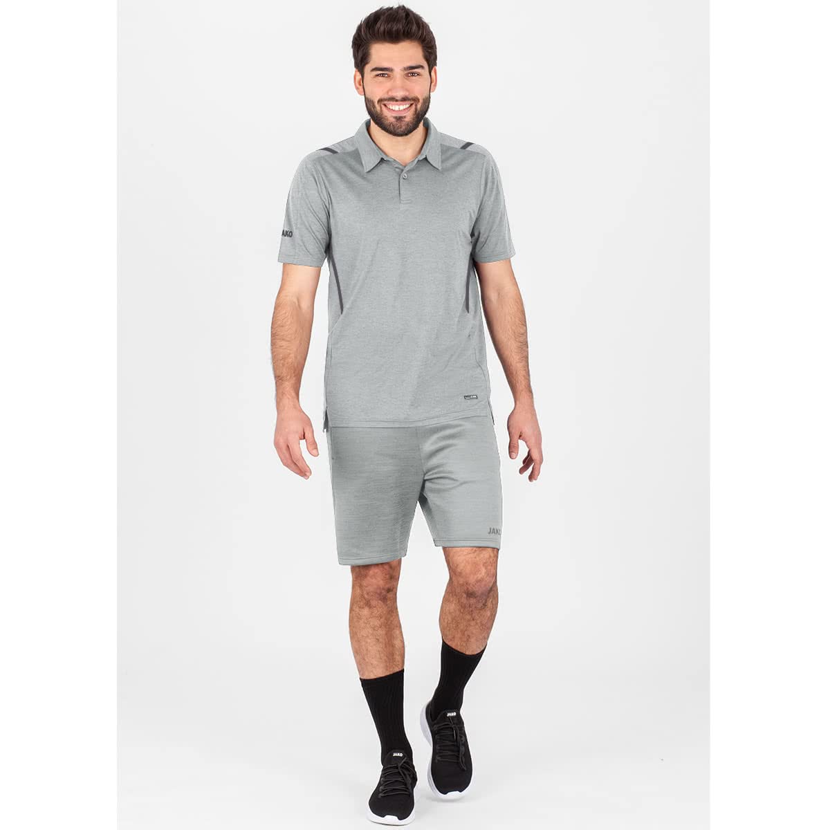 jako-challenge-polo-herren-schwarz-meliert-casual-look image 5