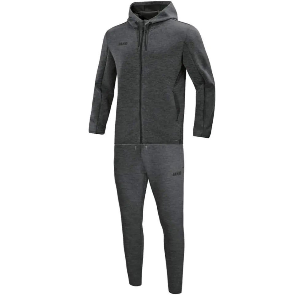 jako-premium-basics-jogginganzug-damen-34-anthrazit-meliert-kapuze image 1