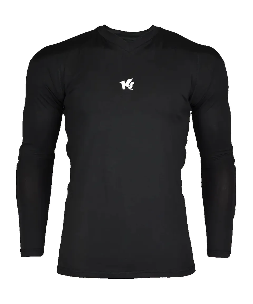 keepersport-powerpadded-langarm-unterhemd-herren-schwarz-gelb image 1