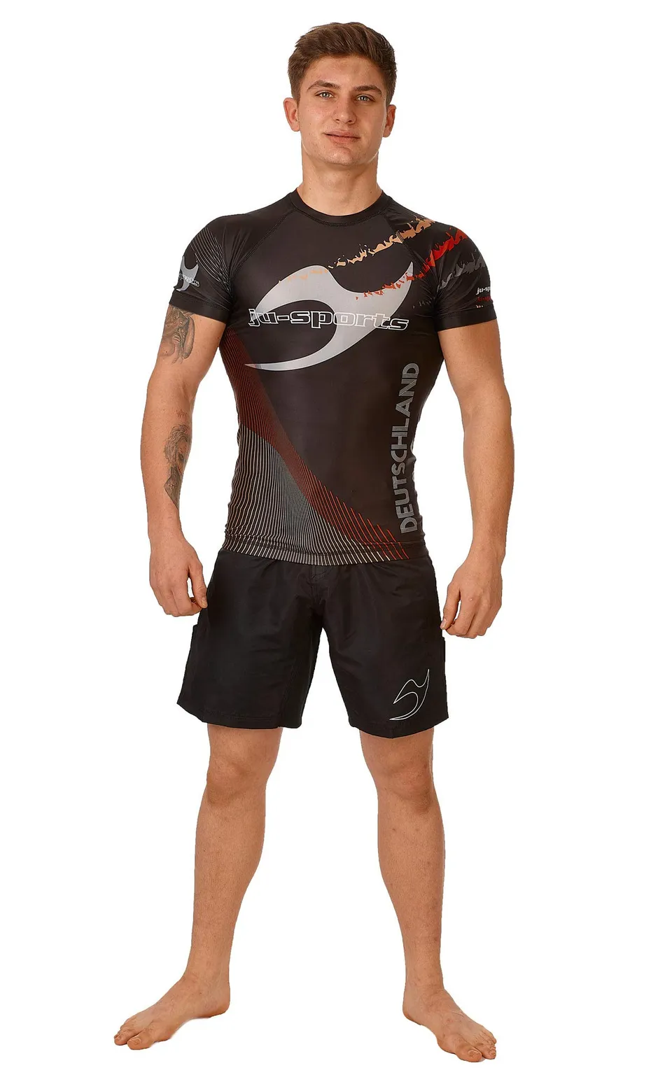 ju-sports-rashguard-pro-c18-germany-kurzarm-schwarz image 1