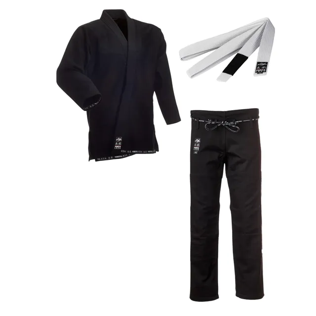ju-sports-fortaleza-bjj-gi-schwarz-a2-mit-g-rtel-baumwolle image 1