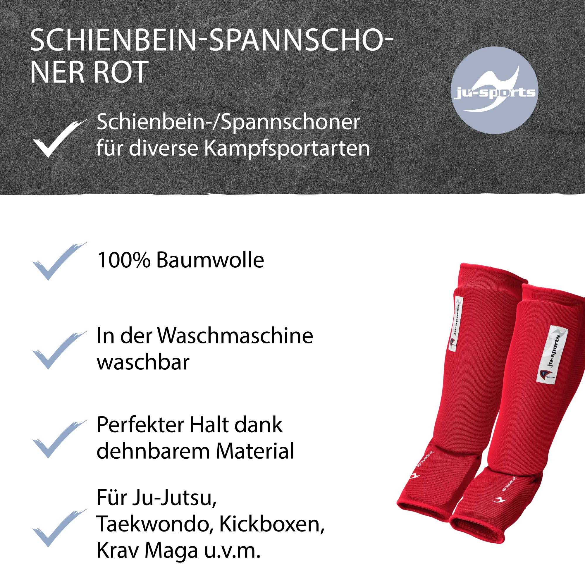 ju-sports-spann-schienbeinschoner-m-rot-baumwolle image 5