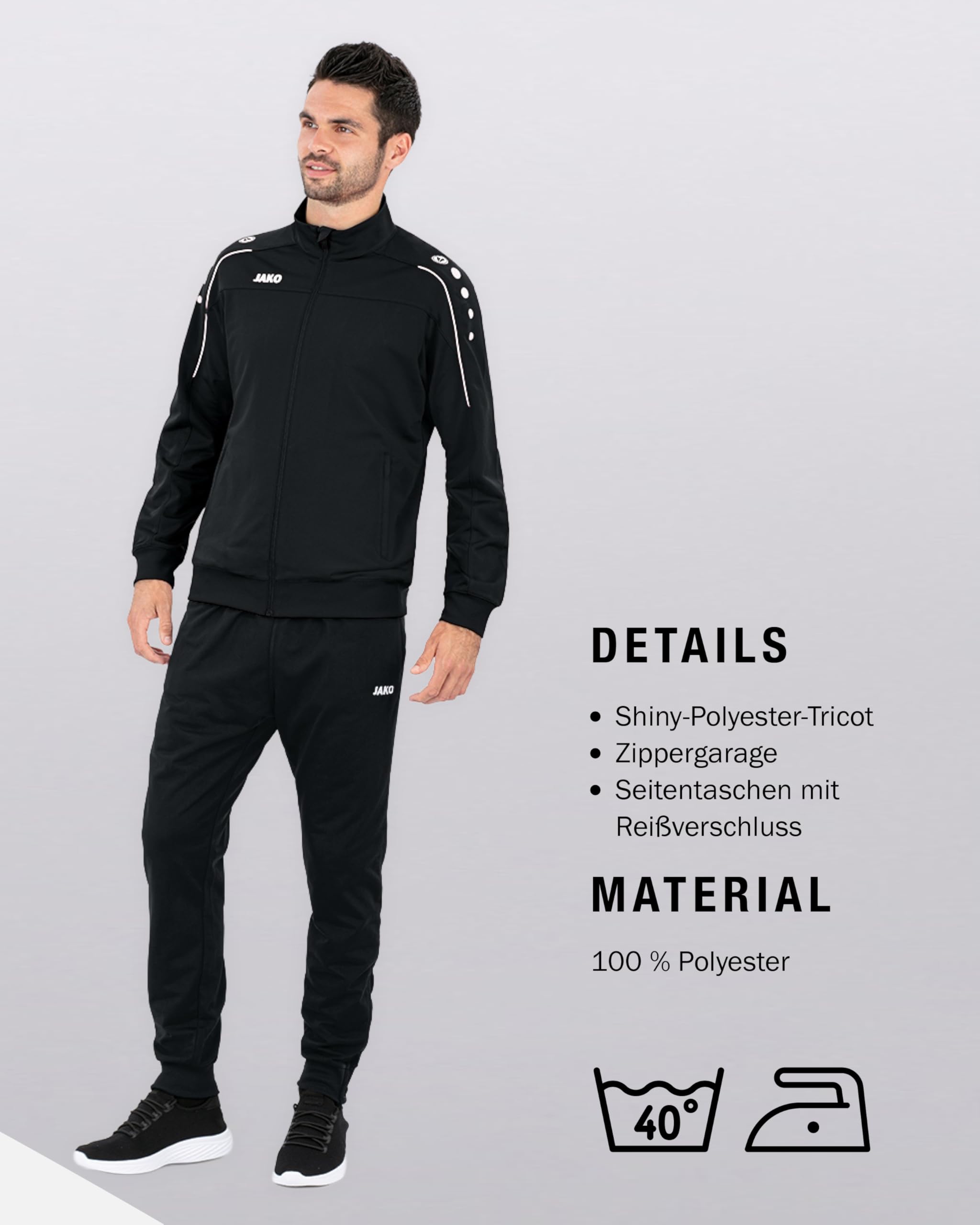 jako-classico-trainingsanzug-polyester-schwarz-gr-l image 4