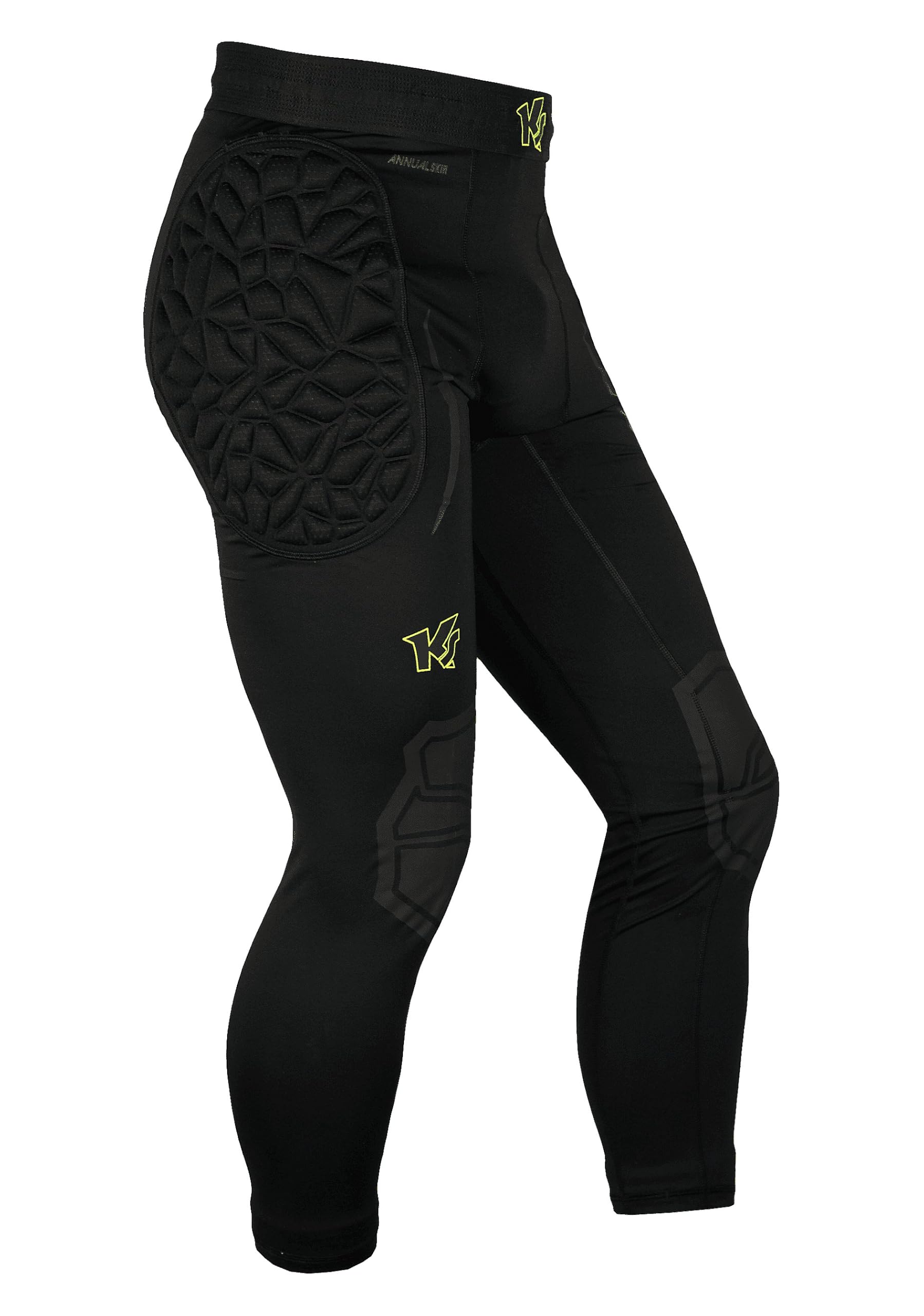 keepersport-powerpadded-torwart-unterziehhose-s-schwarz-gelb-2 image 6