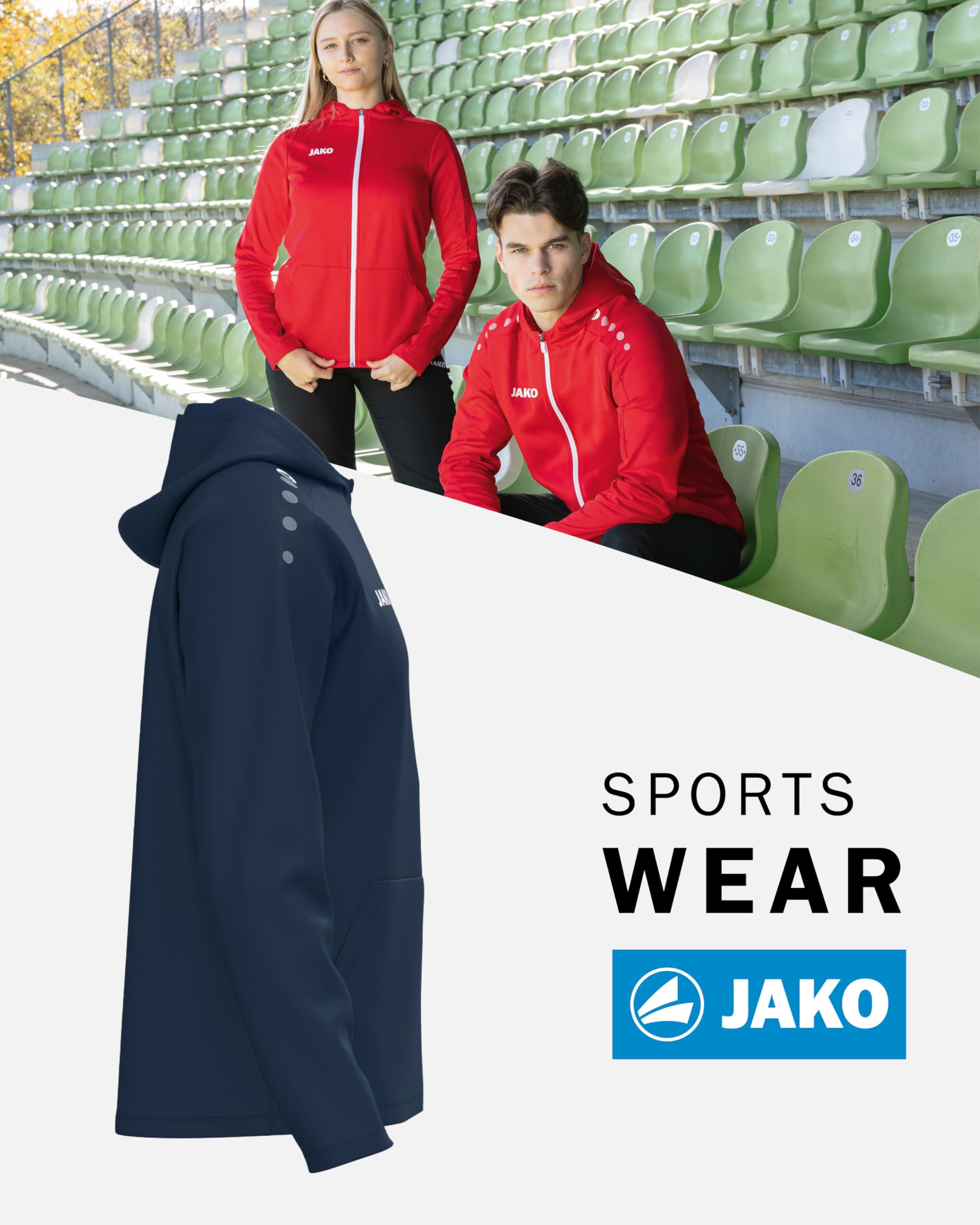 jako-one-kapuzenjacke-herren-xl-blau-micro-fleece image 3