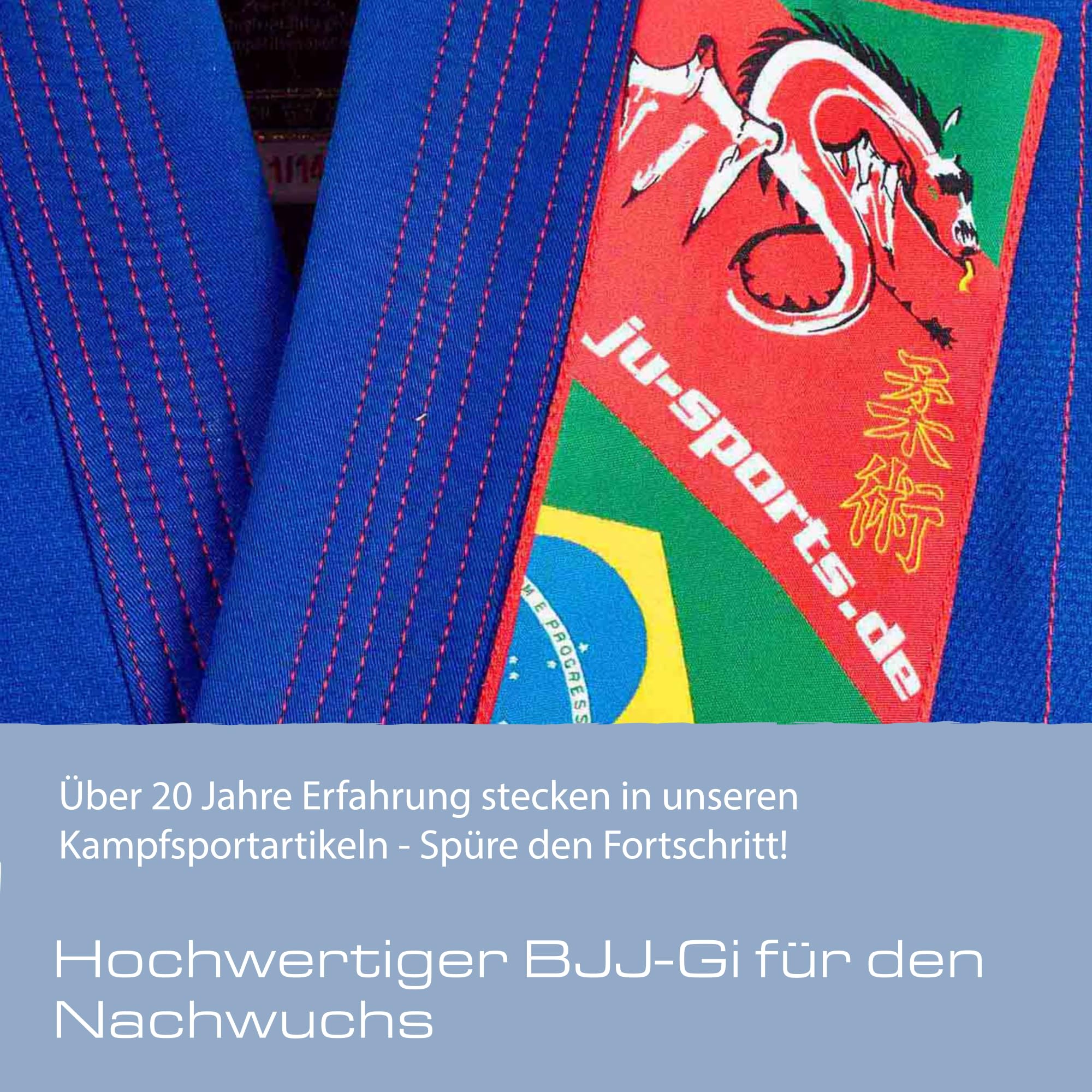 ju-sports-bjj-anzug-kids-blau-gr-150-baumwolle-gurt image 6