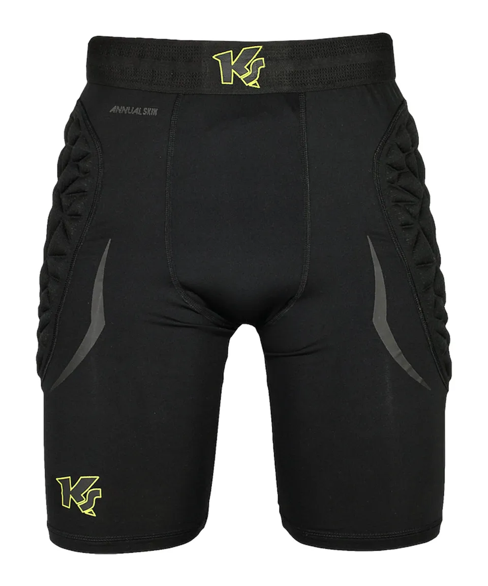 keepersport-powerpadded-torwart-unterziehhose-s-schwarz-gelb image 1