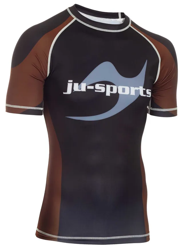 ju-sports-rank-rashguard-pro-kurzarm-braun-gr-xl-brown-belt image 1