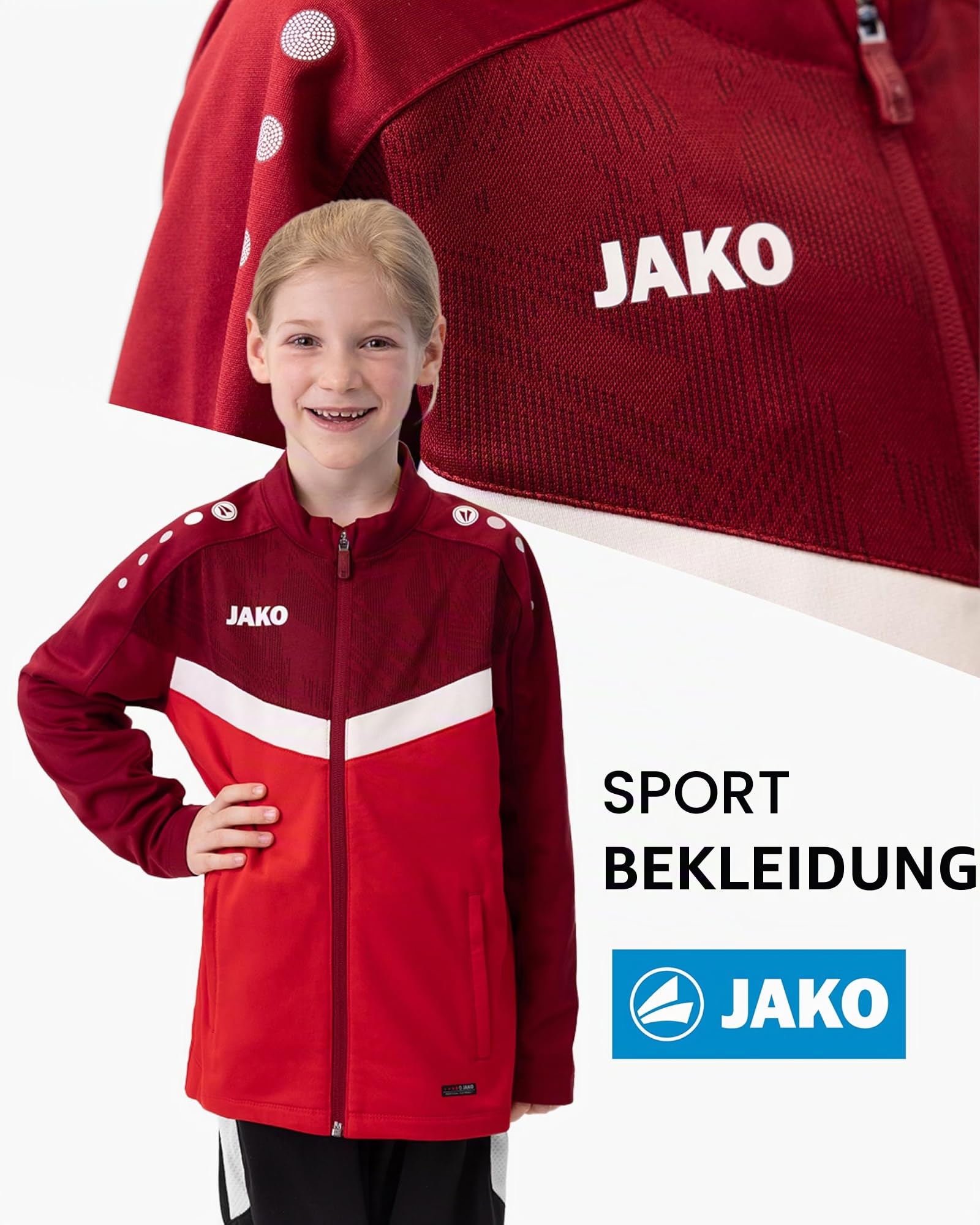 jako-iconic-polyesterjacke-kinder-128-schwarz-anthrazit image 3