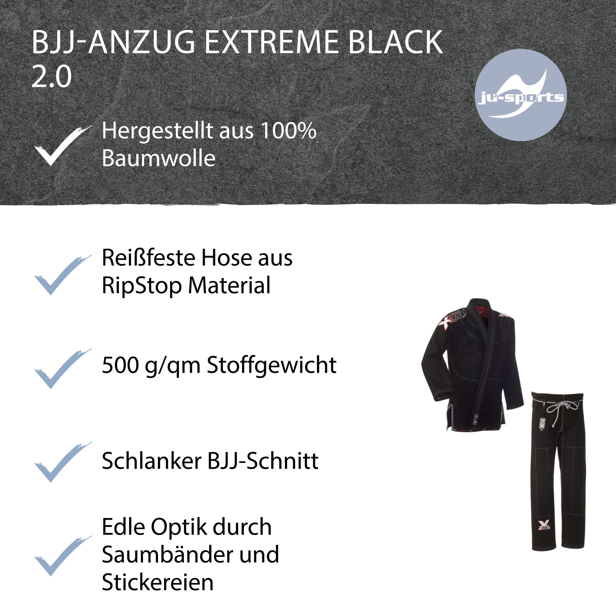 ju-sports-extreme-2-0-bjj-gi-schwarz-a5 image 5