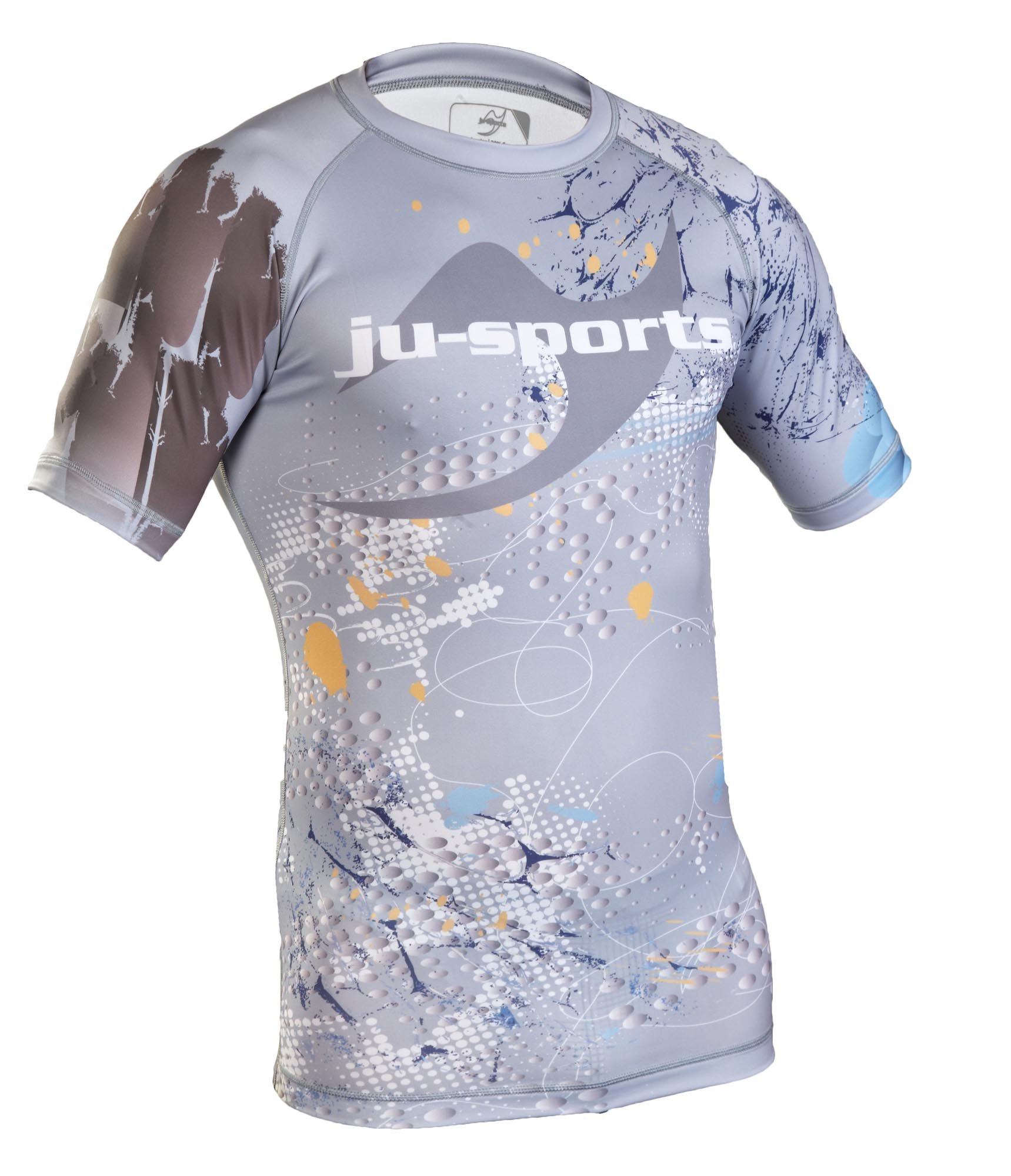 ju-sports-design-c13-rashguard-ss-grau-kurzarm-mma-shirt image 1