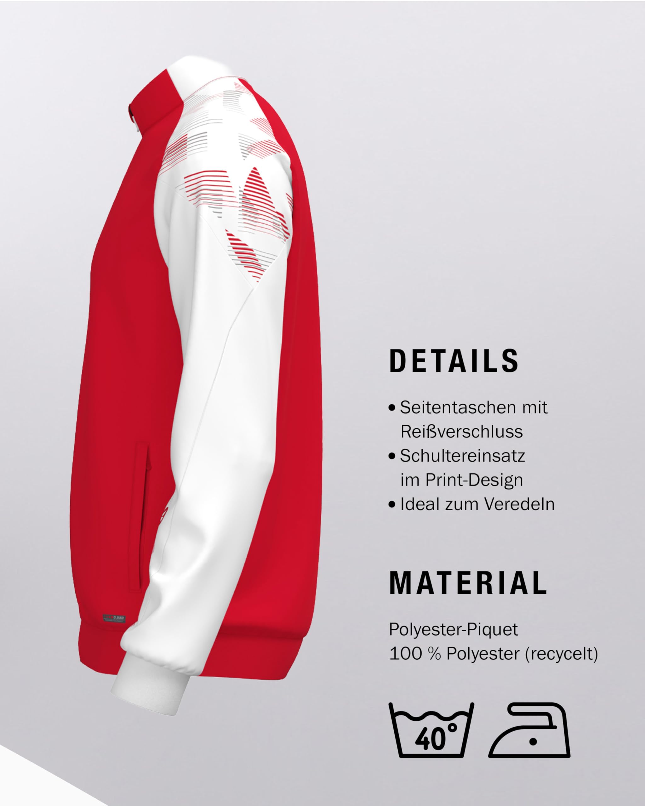 jako-sonic-trainingsjacke-rot-wei-m-recyceltes-polyester image 5
