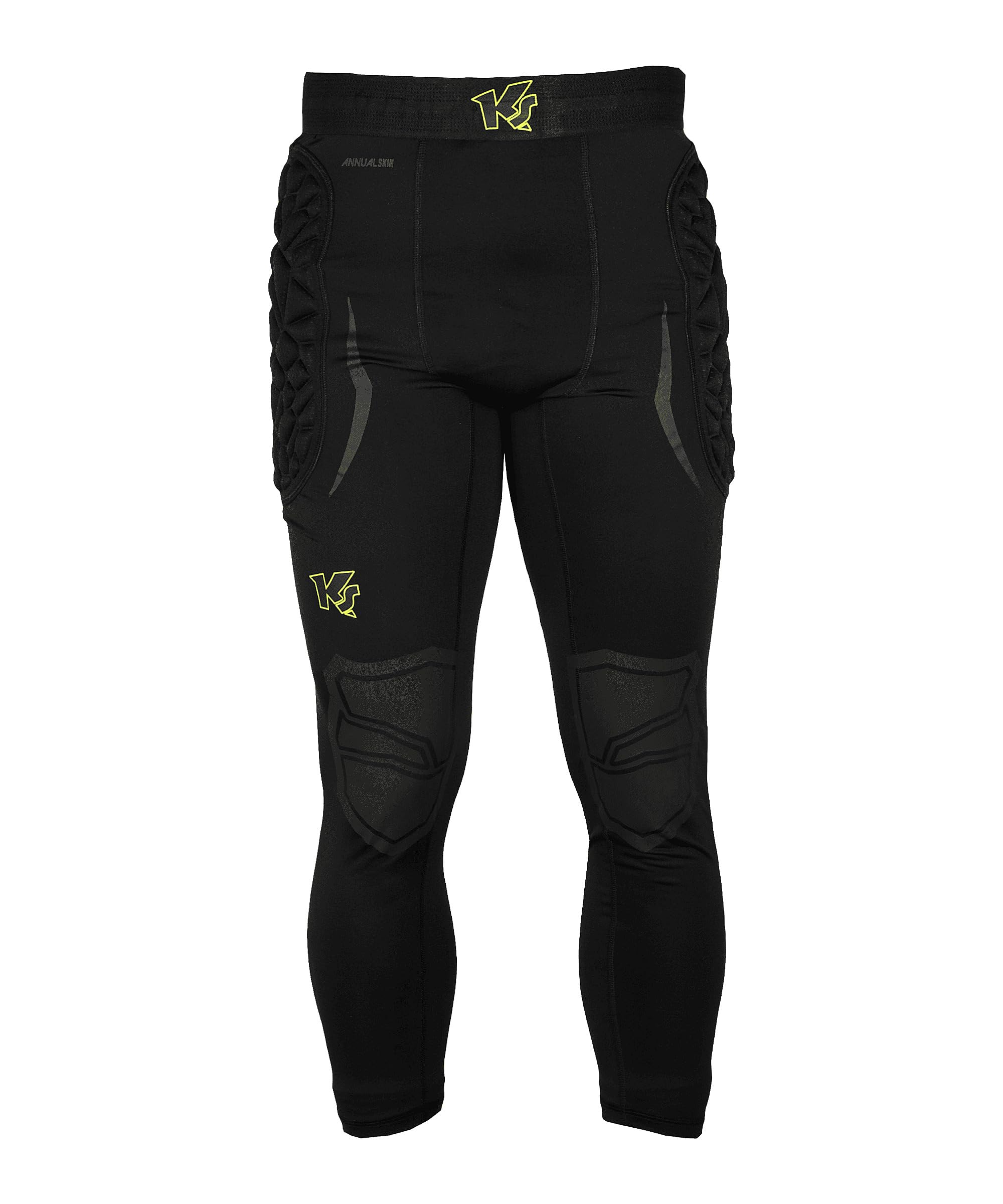 keepersport-powerpadded-torwart-unterziehhose-s-schwarz-gelb-2 image 1