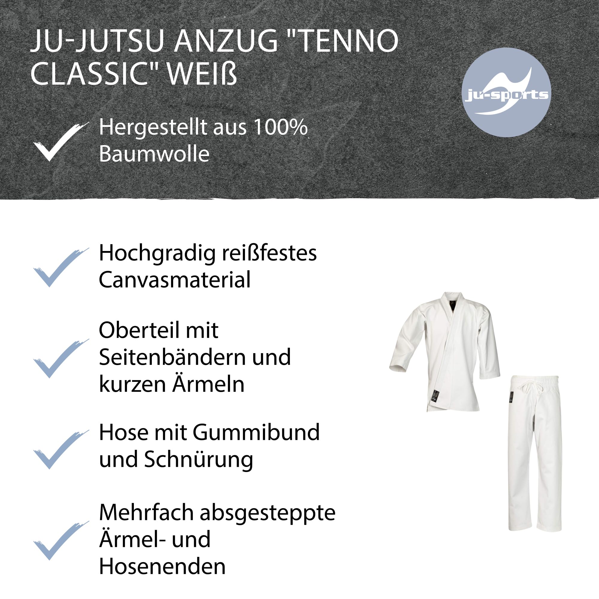 ju-sports-tenno-classic-ju-jutsu-anzug-wei-gr-xl-baumwolle image 5