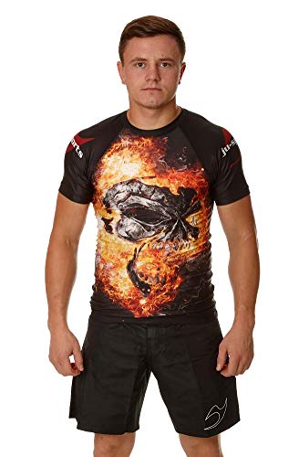 ju-sports-rash-guards-dark-line-skull-rashguard-kurzarm-l image 4
