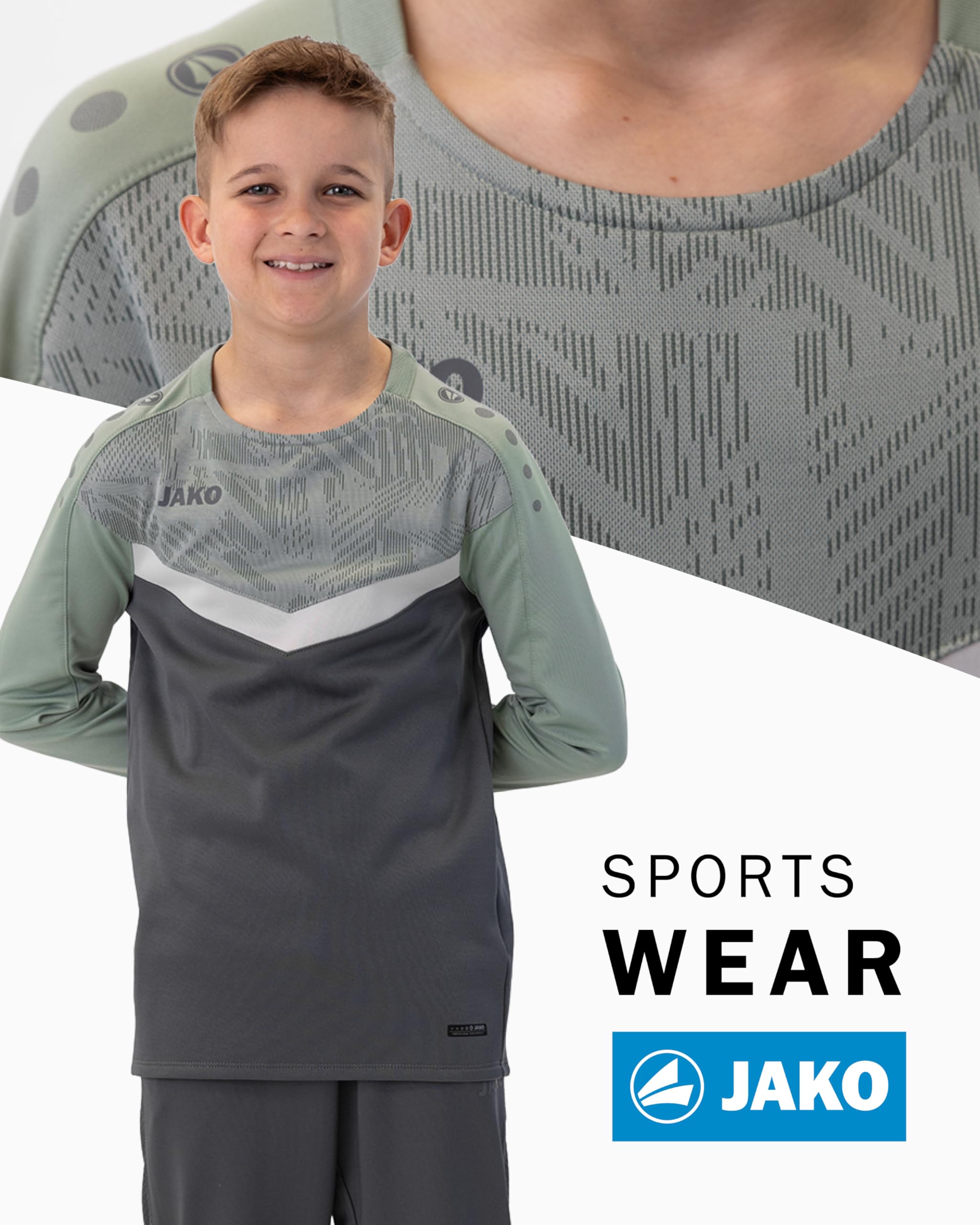 jako-iconic-kinder-sweatshirt-116-anthra-light-mintgr-n image 2