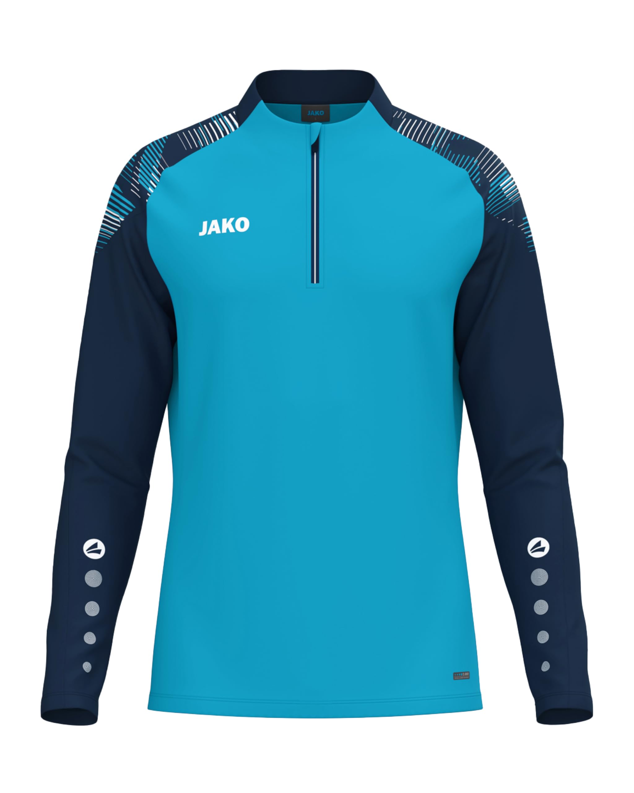 jako-sonic-ziptop-sportpullover-wei-marine-rot-micro-fleece image 1