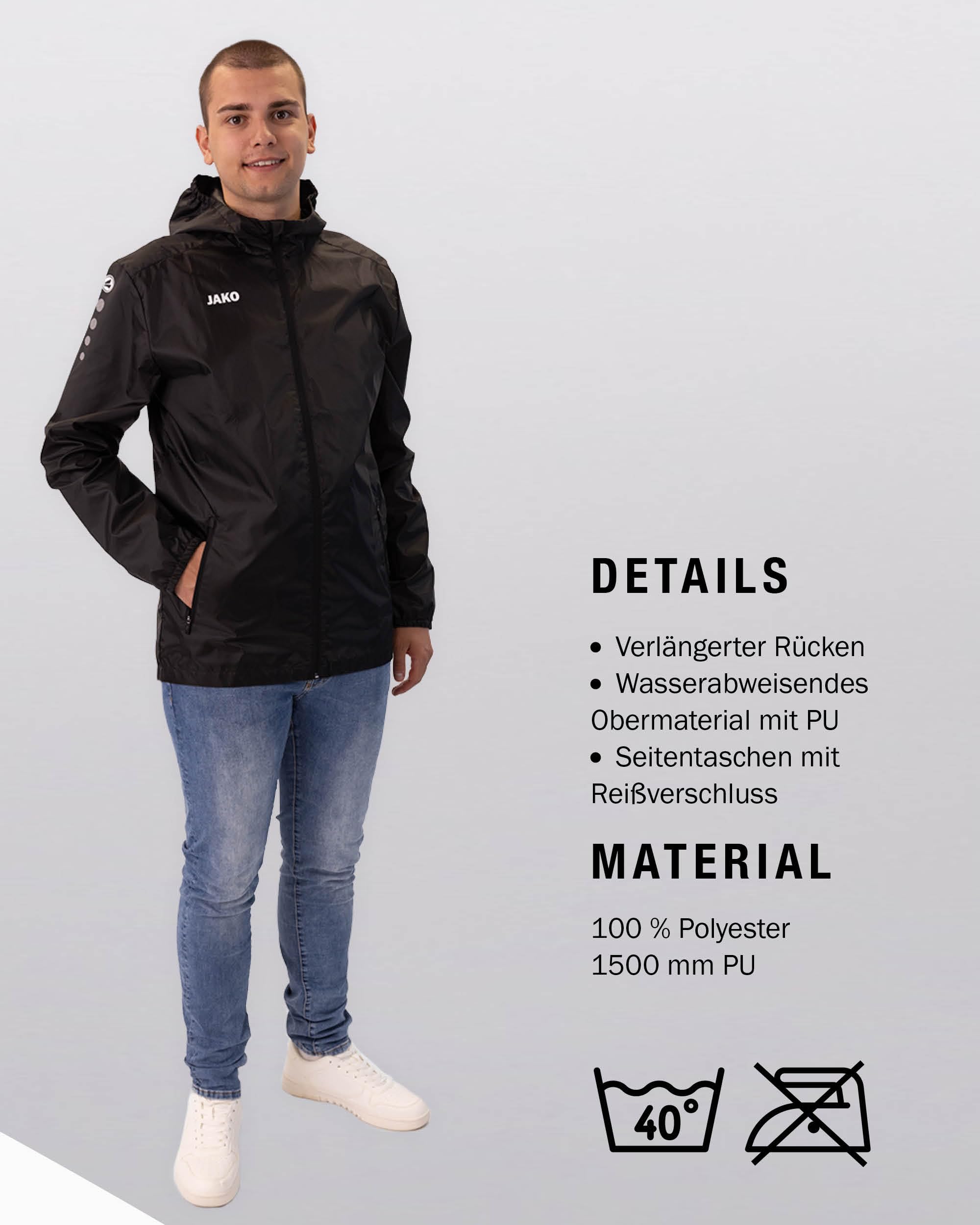 jako-team-2-0-allwetterjacke-kinder-marine-wasserabweisend image 5