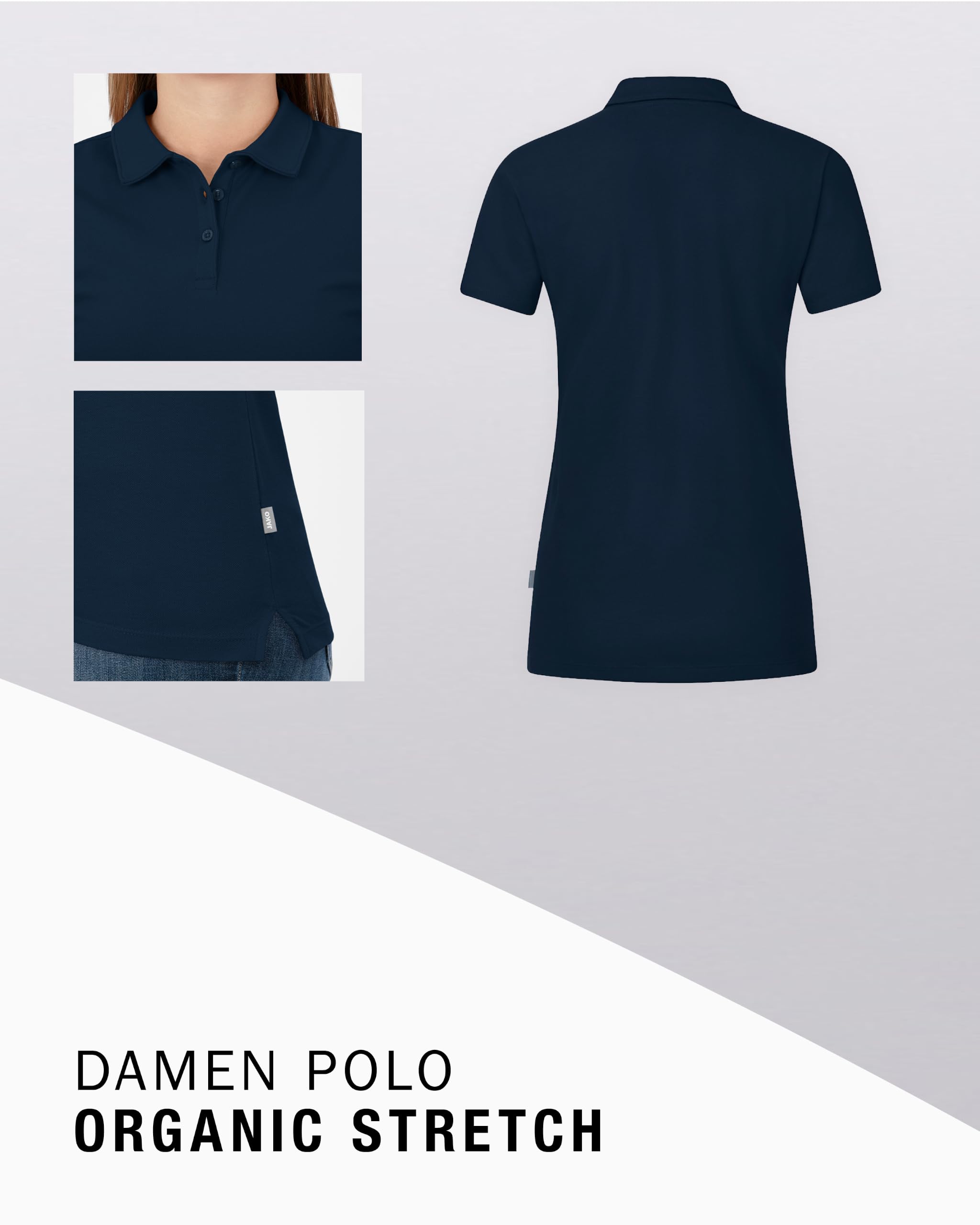 jako-base-damen-polo-organic-stretch-wei-kurzarm image 4
