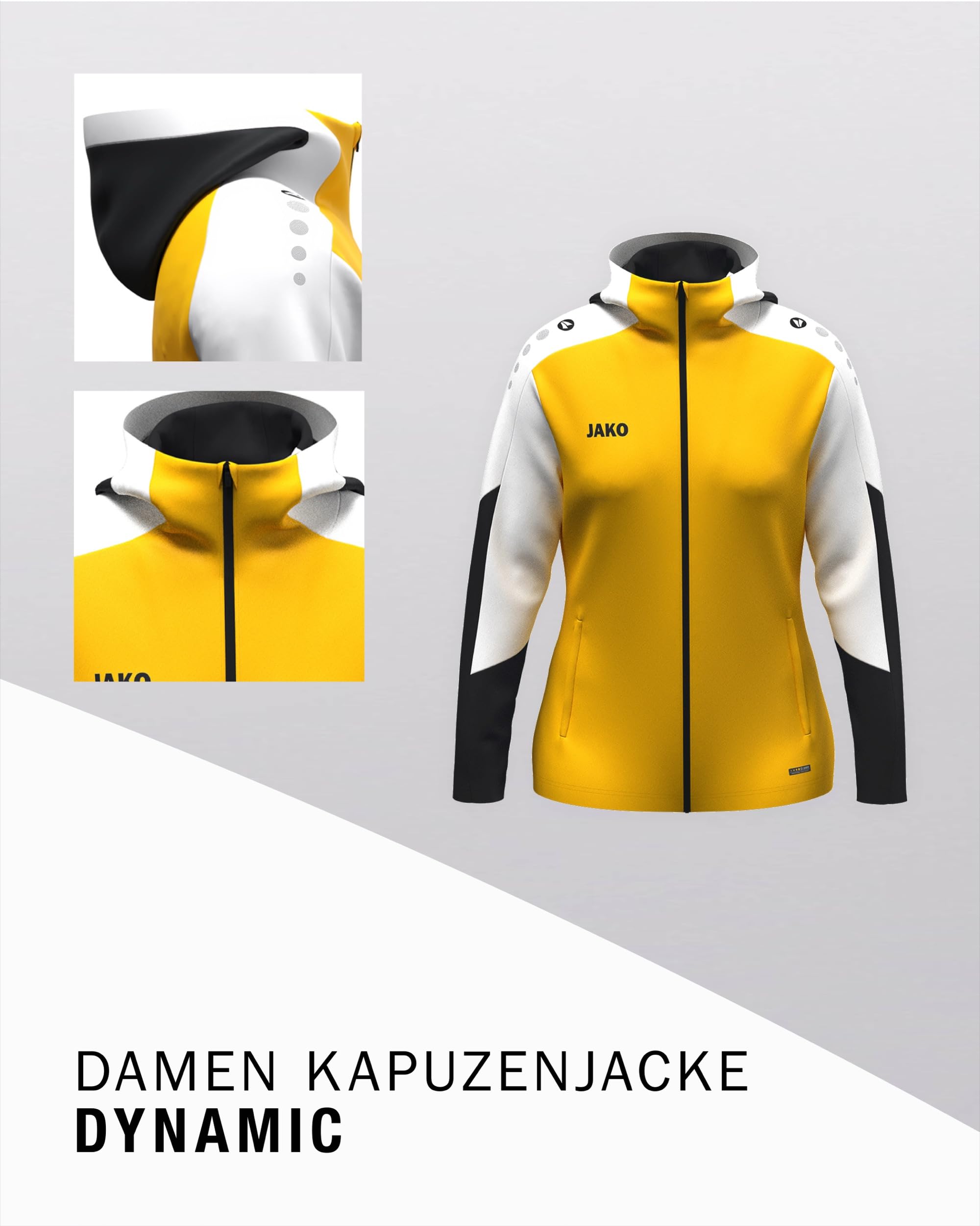 jako-dynamic-kapuzenjacke-damen-gelb-s image 4