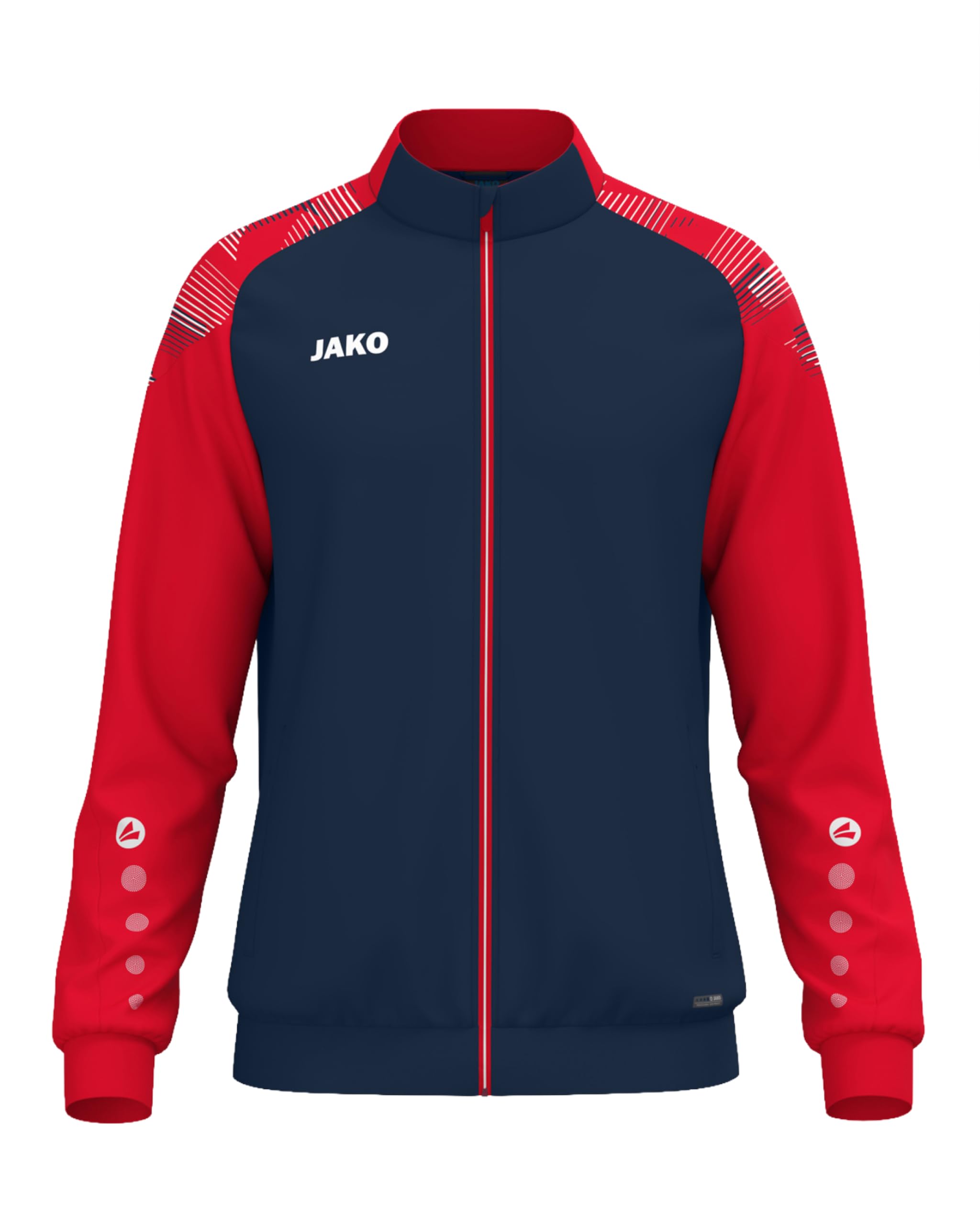 jako-sonic-trainingsjacke-rot-wei-m-recyceltes-polyester image 7