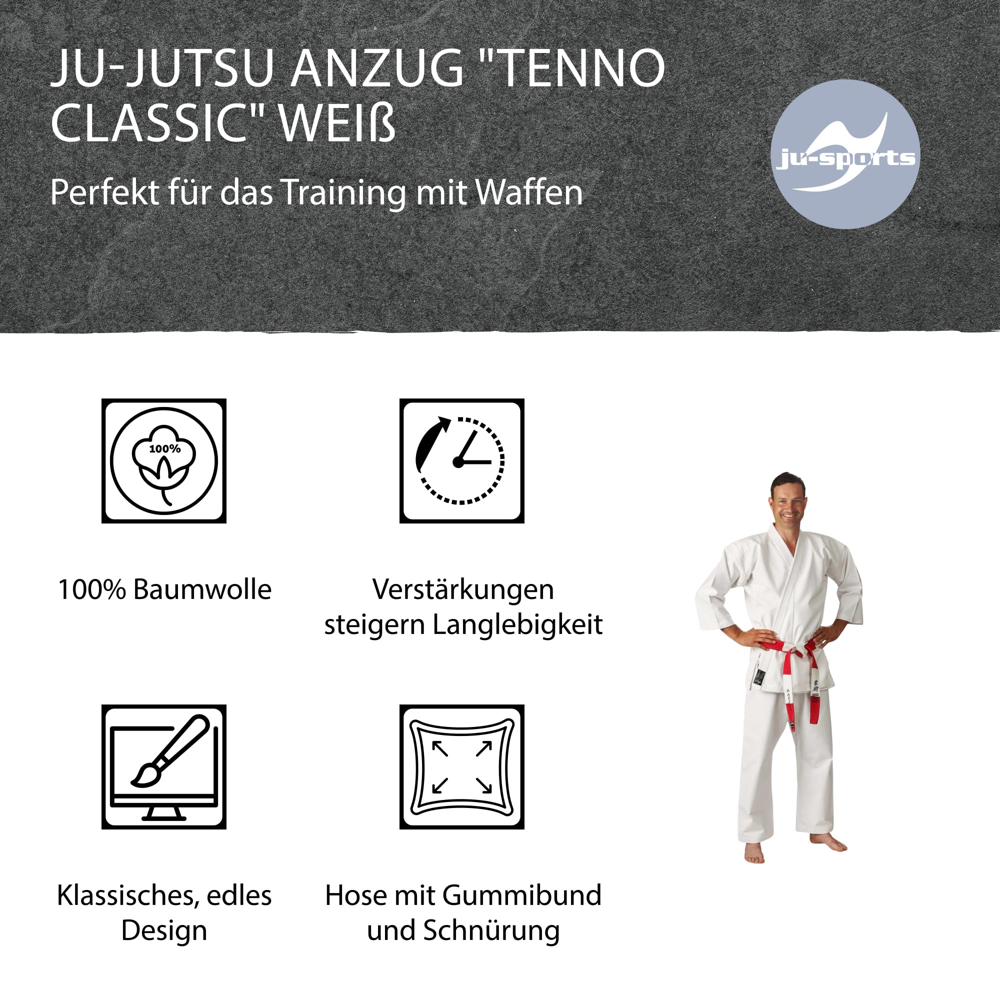 ju-sports-tenno-classic-ju-jutsu-anzug-wei-gr-xl-baumwolle image 3