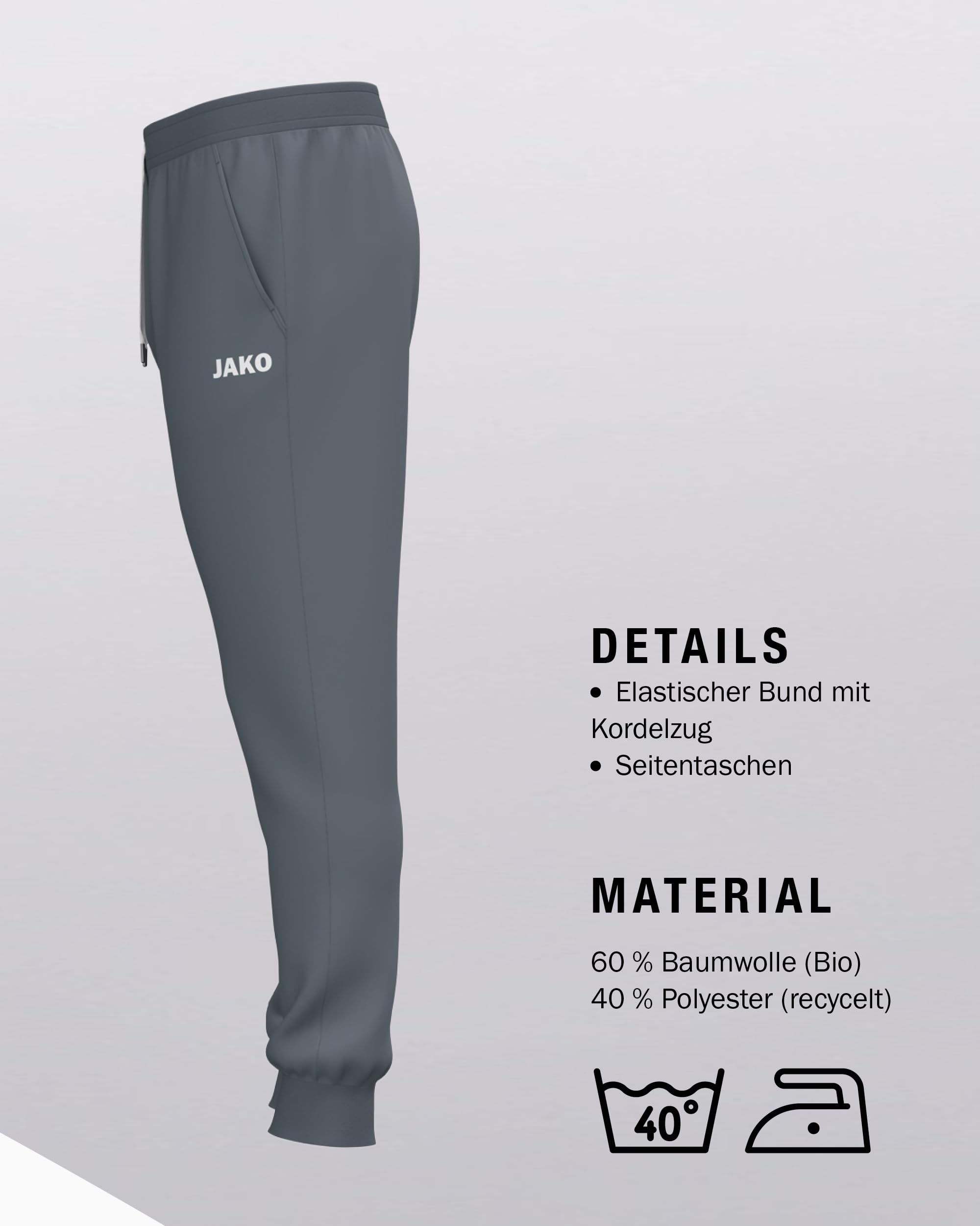 jako-one-cotton-jogginghose-herren-schwarz-baumwolle image 4