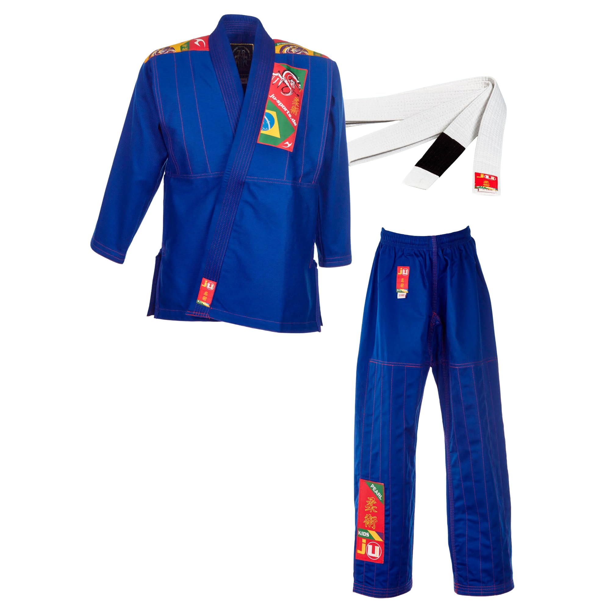 ju-sports-bjj-anzug-kids-blau-gr-150-baumwolle-gurt image 1