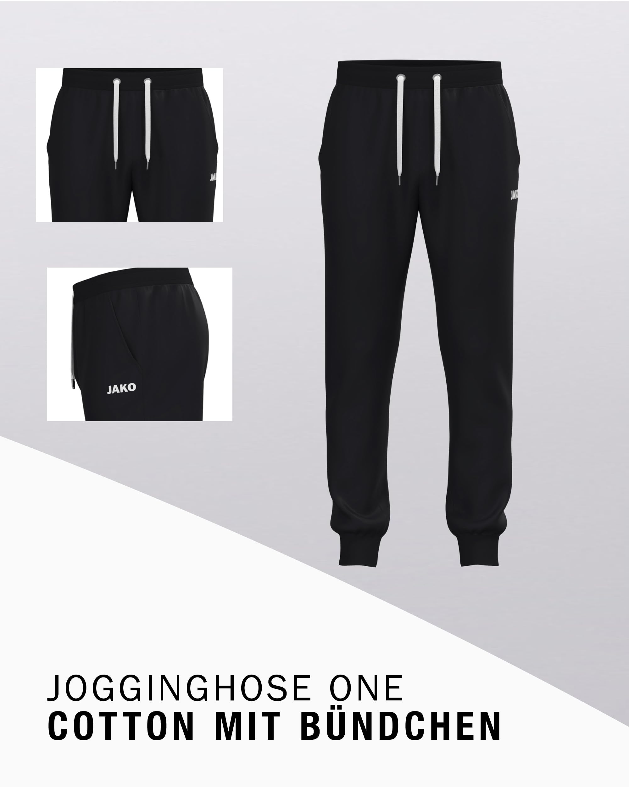 jako-one-cotton-kinder-jogginghose-128-schwarz-b-ndchen image 3