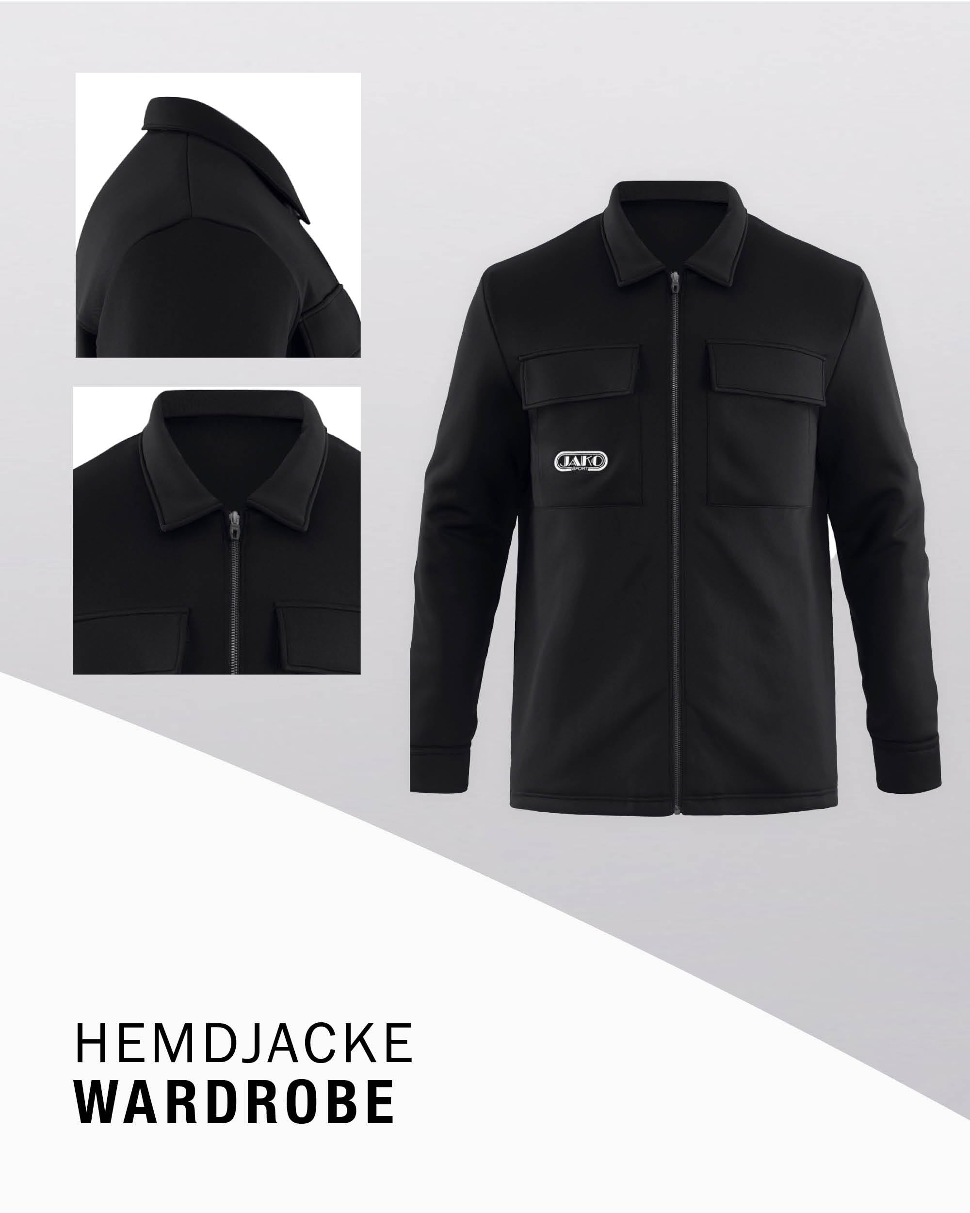 jako-wardrobe-hemdjacke-oversize-schwarz-wattiert-retro-polyester image 3
