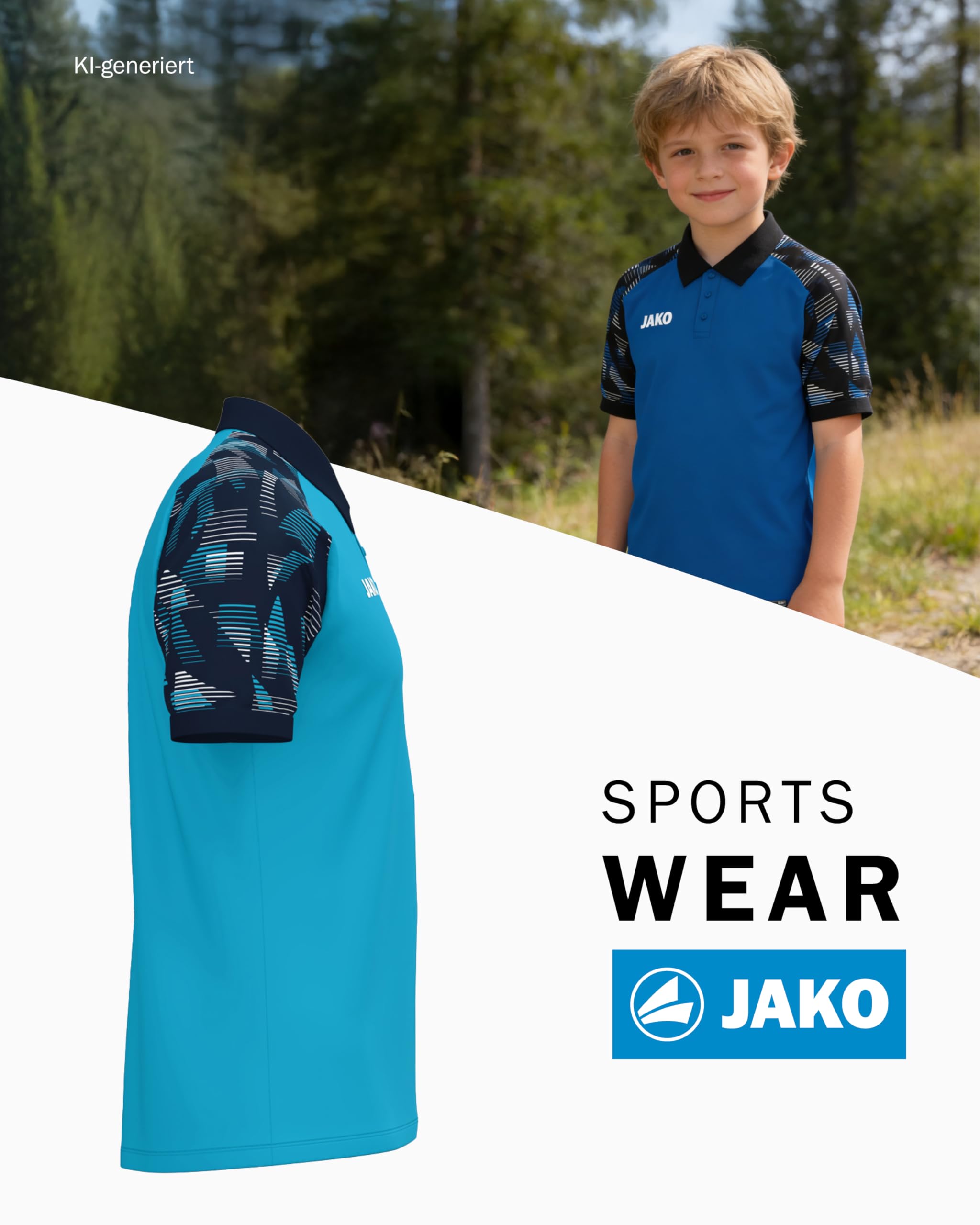 jako-sonic-poloshirt-kinder-140-aqua-marine image 3