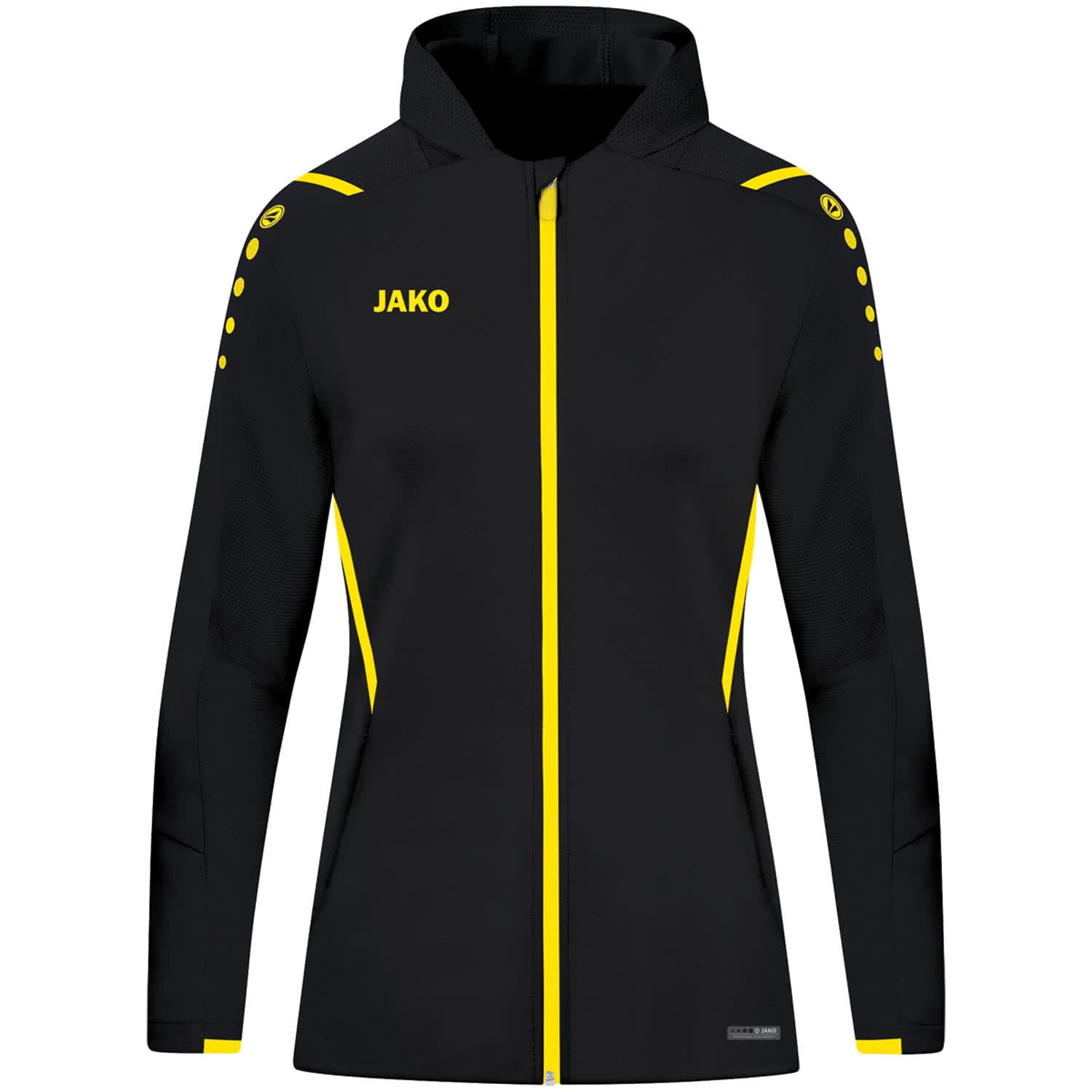 jako-challenge-trainingsjacke-mit-kapuze-schwarz-citro-gr-34 image 1