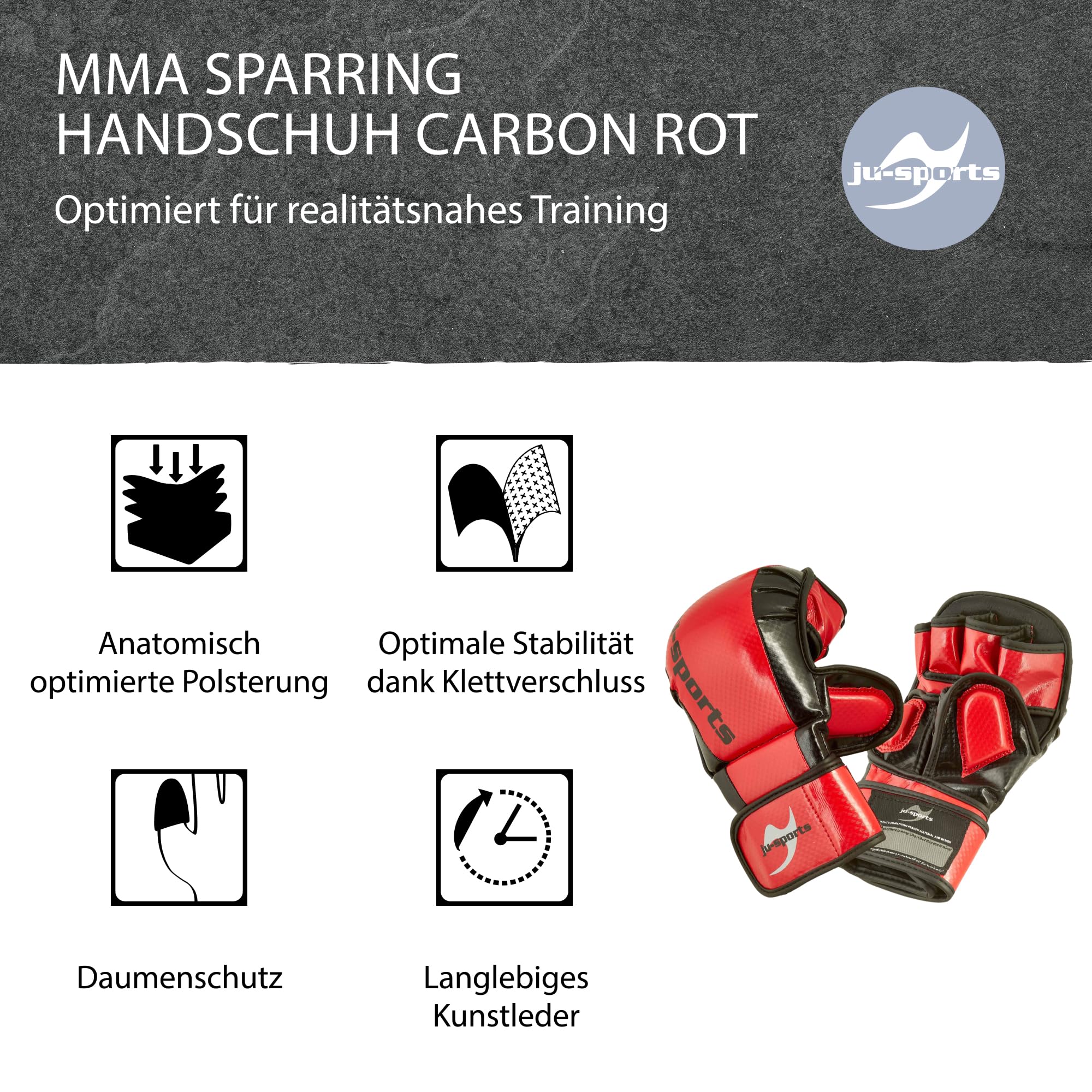 ju-sports-carbon-mma-handschuhe-sparring-rot-gr-l image 3