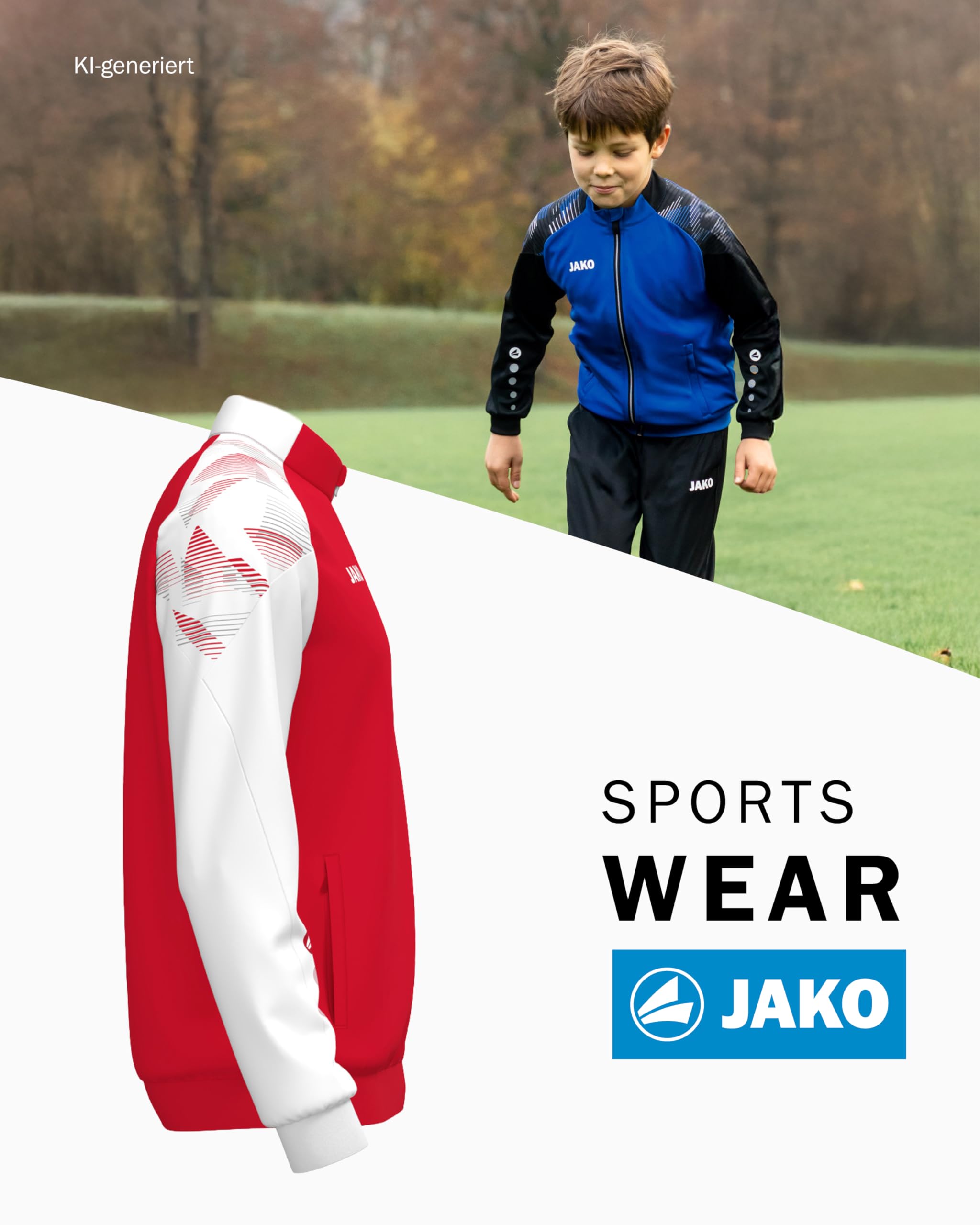 jako-sonic-trainingsjacke-kinder-rot-wei-128-rei-verschluss image 3