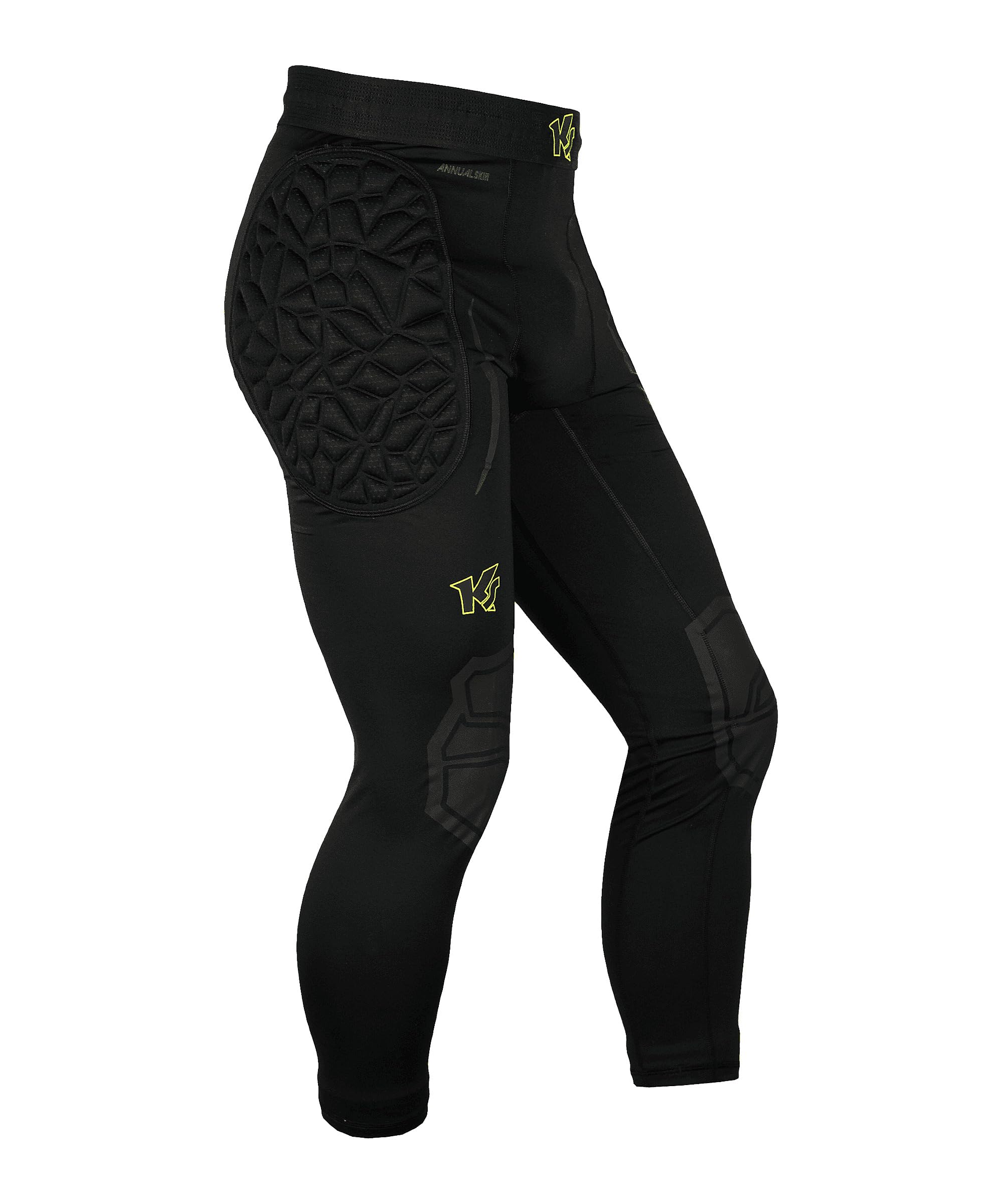 keepersport-powerpadded-torwart-unterziehhose-s-schwarz-gelb-2 image 3