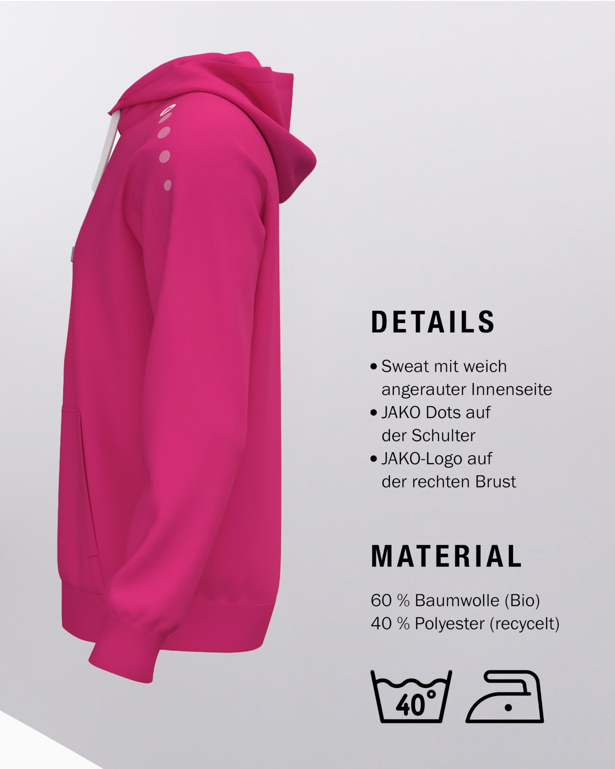 jako-one-hoody-kapuzenpullover-unisex-schwarz-baumwolle-veredelbar image 5