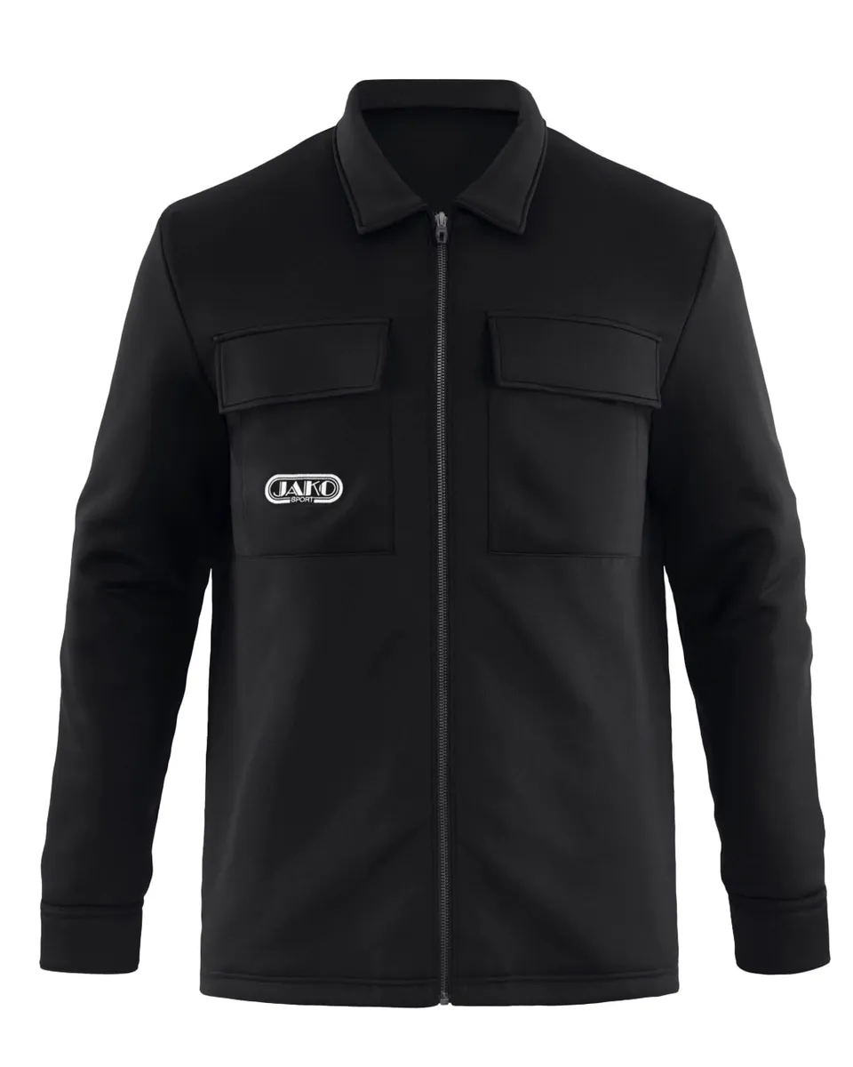 jako-wardrobe-hemdjacke-oversize-schwarz-wattiert-retro-polyester image 1