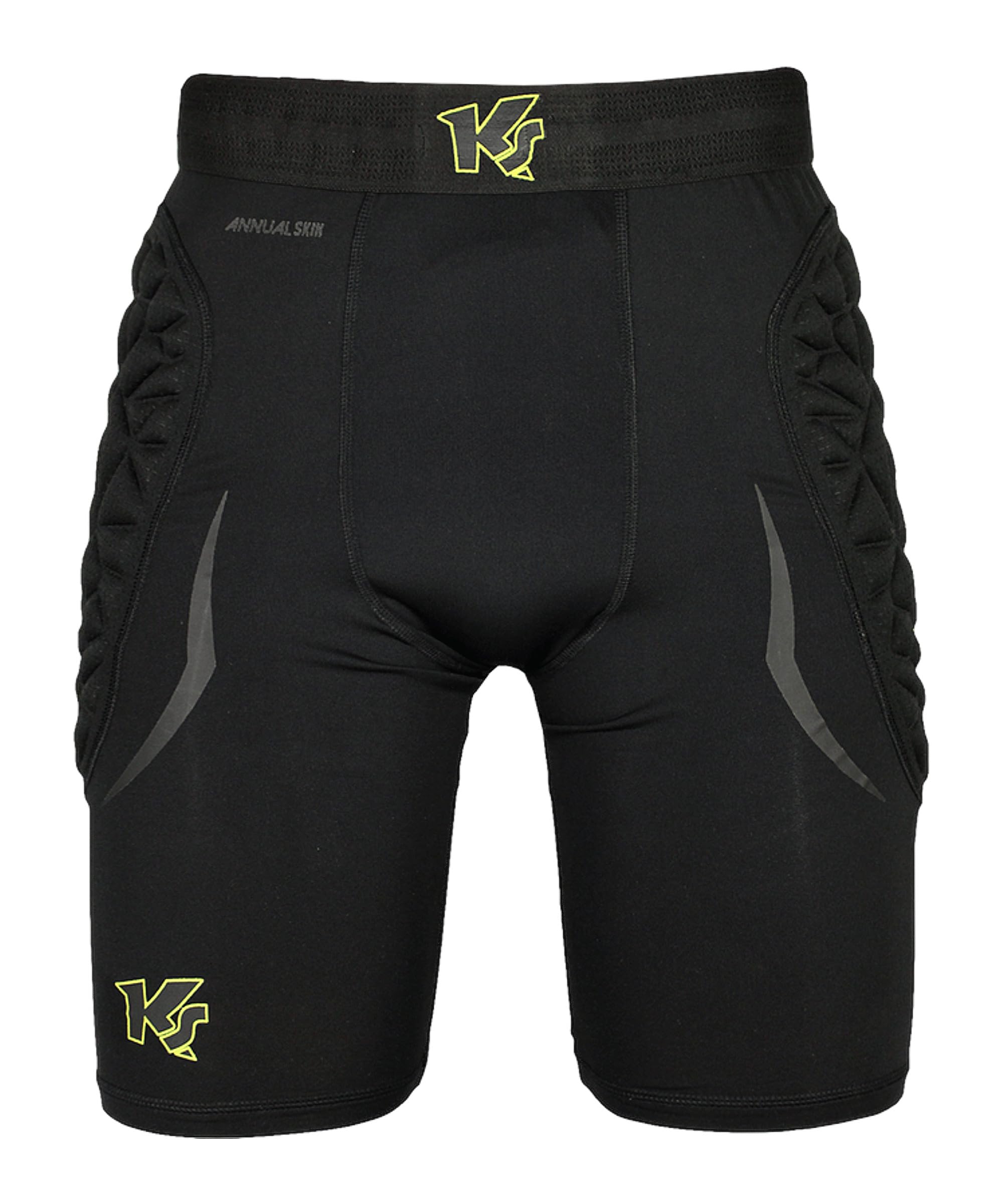 keepersport-powerpadded-torwart-unterziehhose-s-schwarz-gelb image 1
