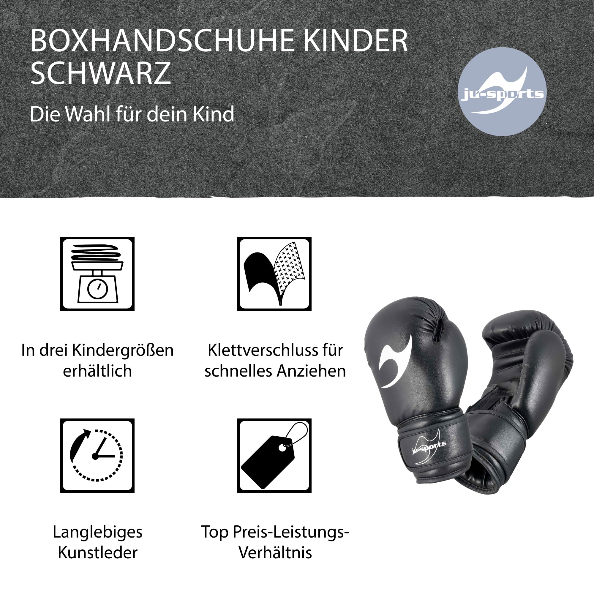 ju-sports-boxhandschuhe-kinder-8-oz-schwarz-kunstleder image 3