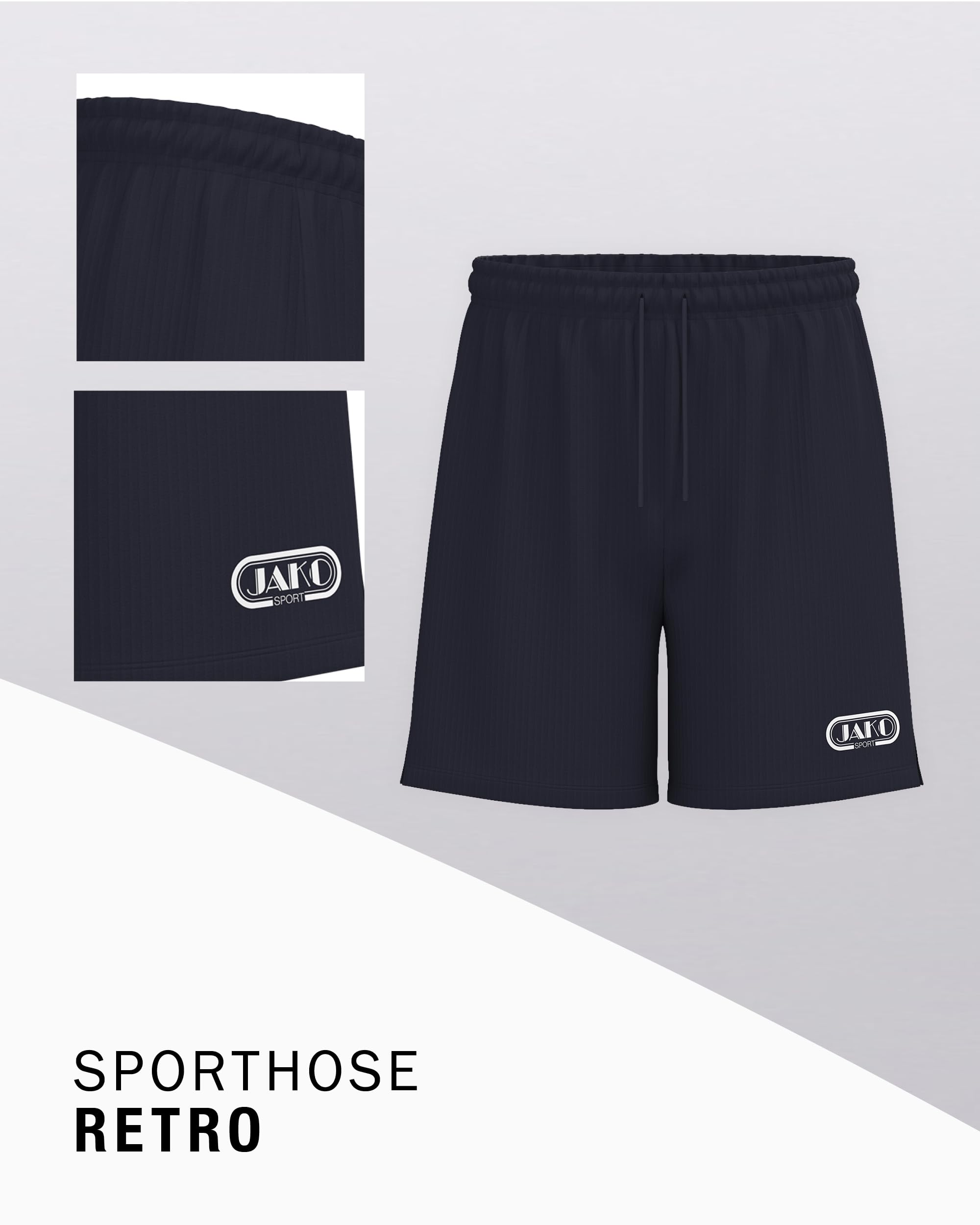 jako-wardrobe-retro-unisex-shorts-schwarz-recycelt image 3
