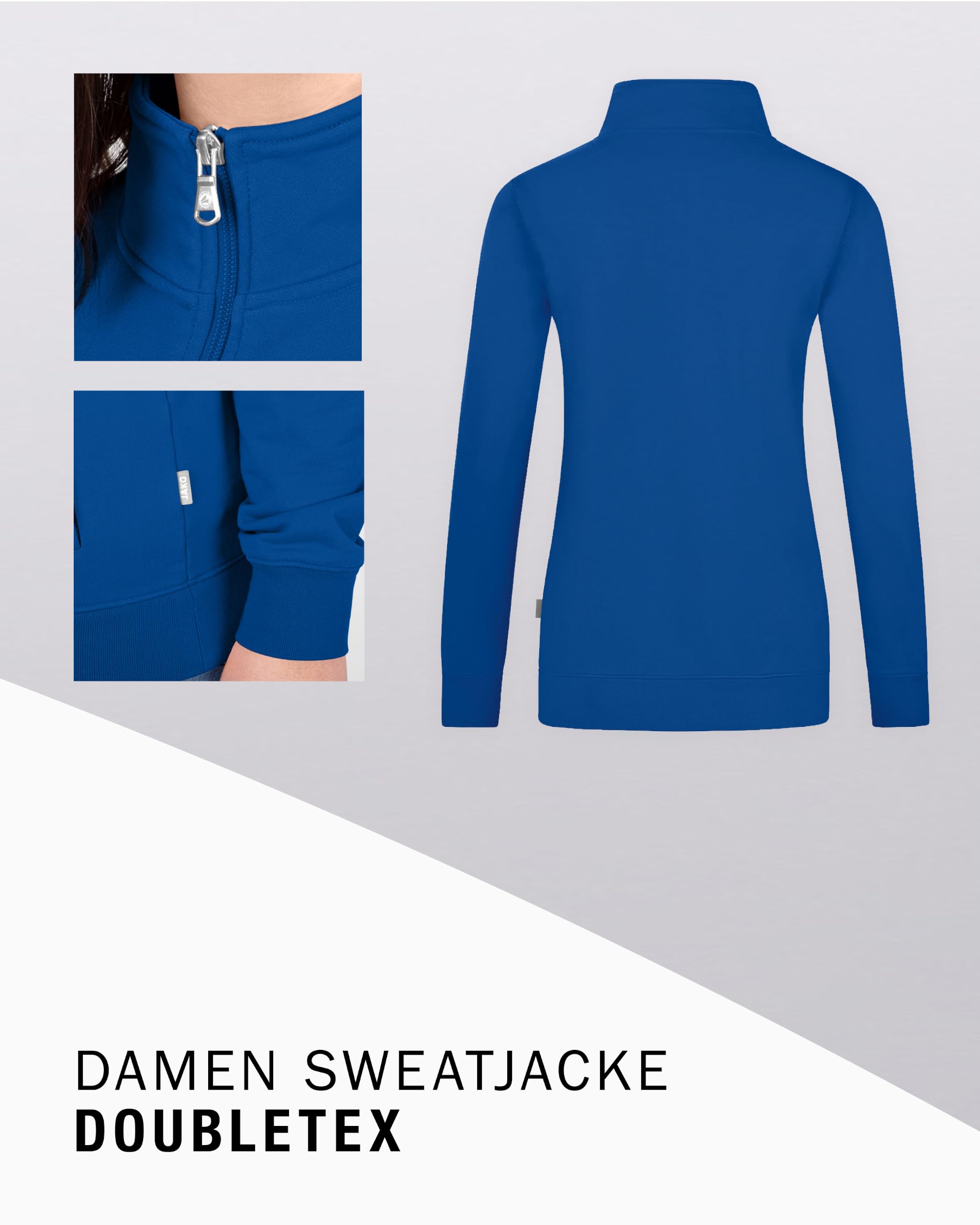 jako-base-sweatjacke-doubletex-damen-grau-60-grad image 4