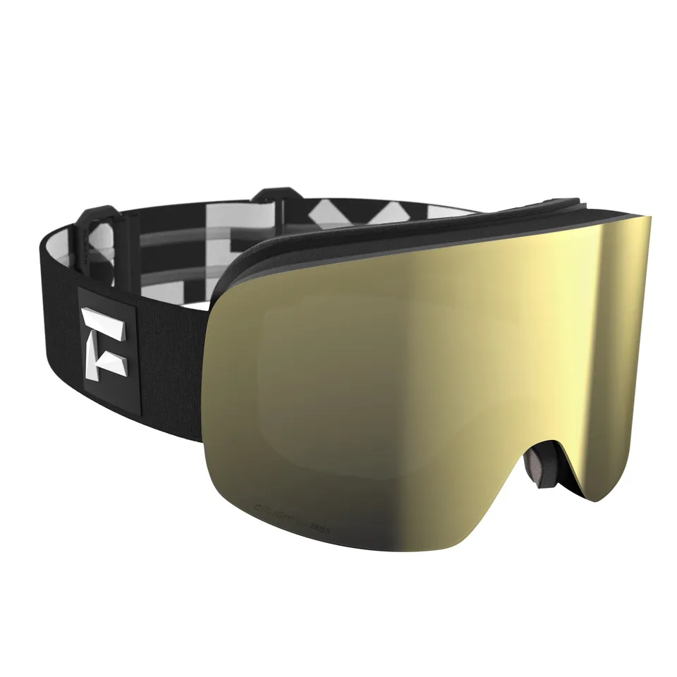 flaxta-prime-skibrille-black-gold-mirror-zylindrisch image 1