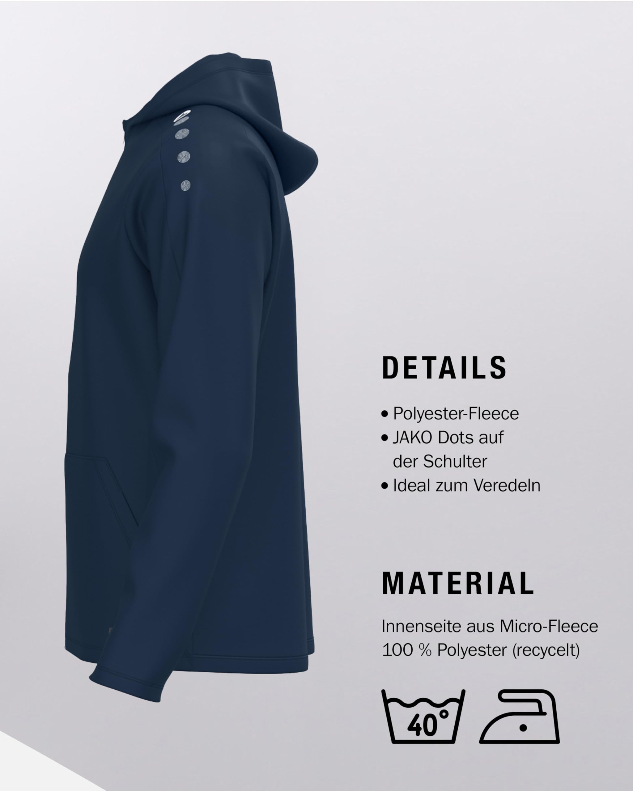 jako-one-kapuzenjacke-herren-xl-blau-micro-fleece image 5